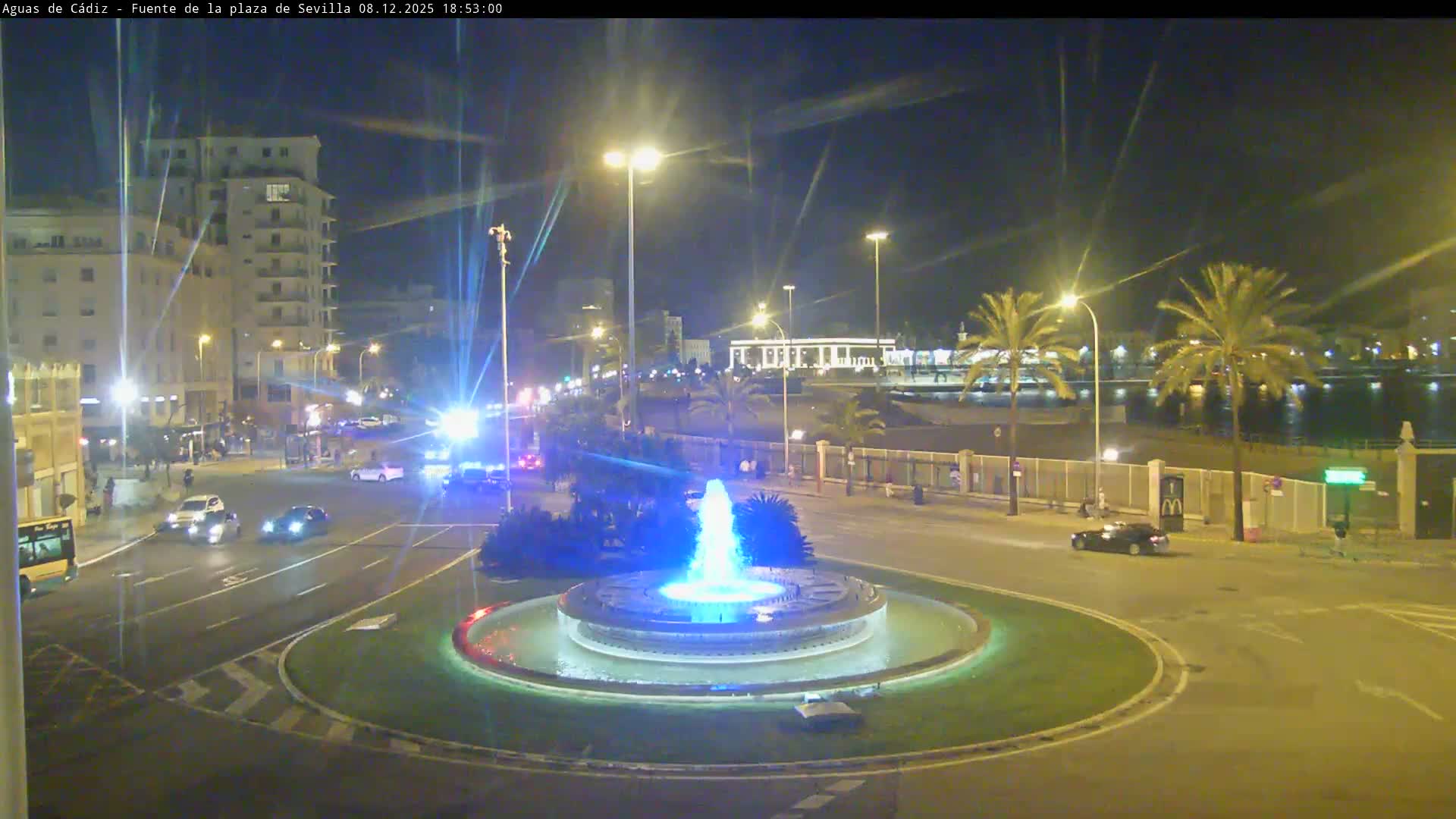 Cadiz, Plaza de Sevilla Fountain  Live Cam -  Cadiz, Andulucia, Spain