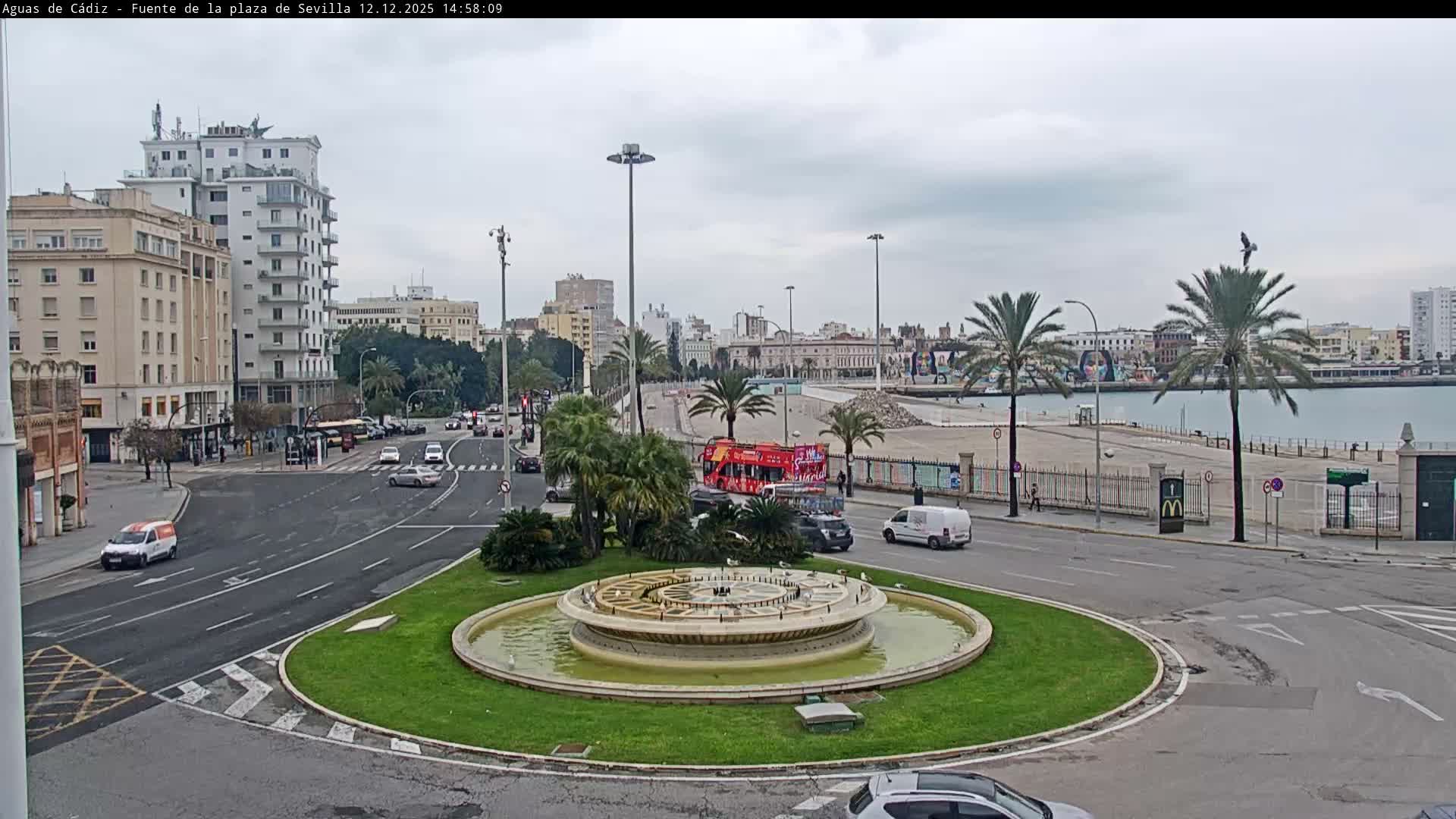 Cadiz, Plaza de Sevilla Fountain  Live Cam -  Cadiz, Andulucia, Spain