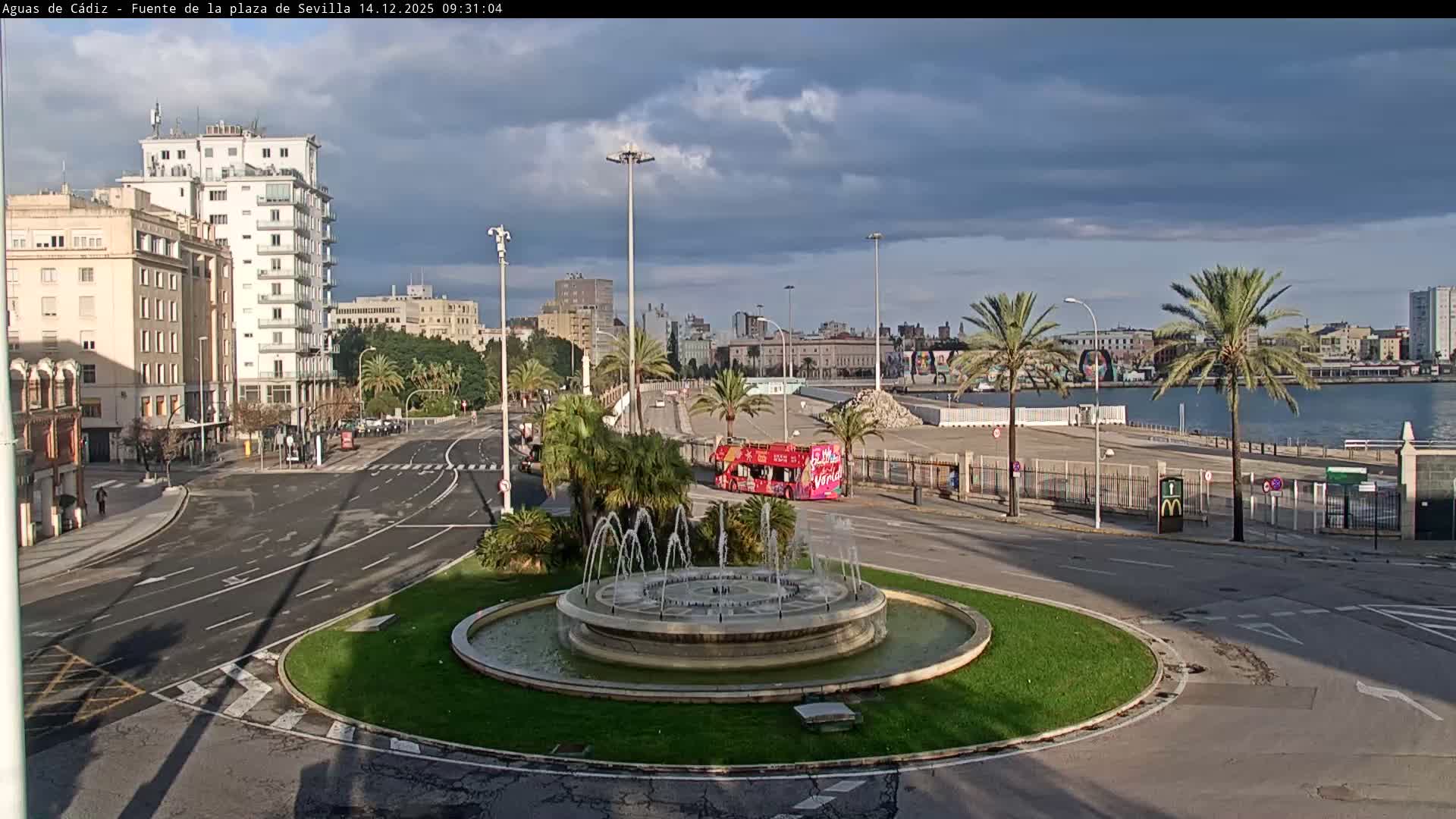 Cadiz, Plaza de Sevilla Fountain  Live Cam -  Cadiz, Andulucia, Spain