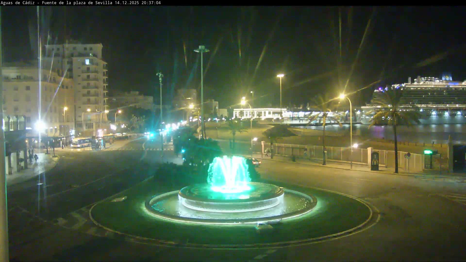 Cadiz, Plaza de Sevilla Fountain  Live Cam -  Cadiz, Andulucia, Spain