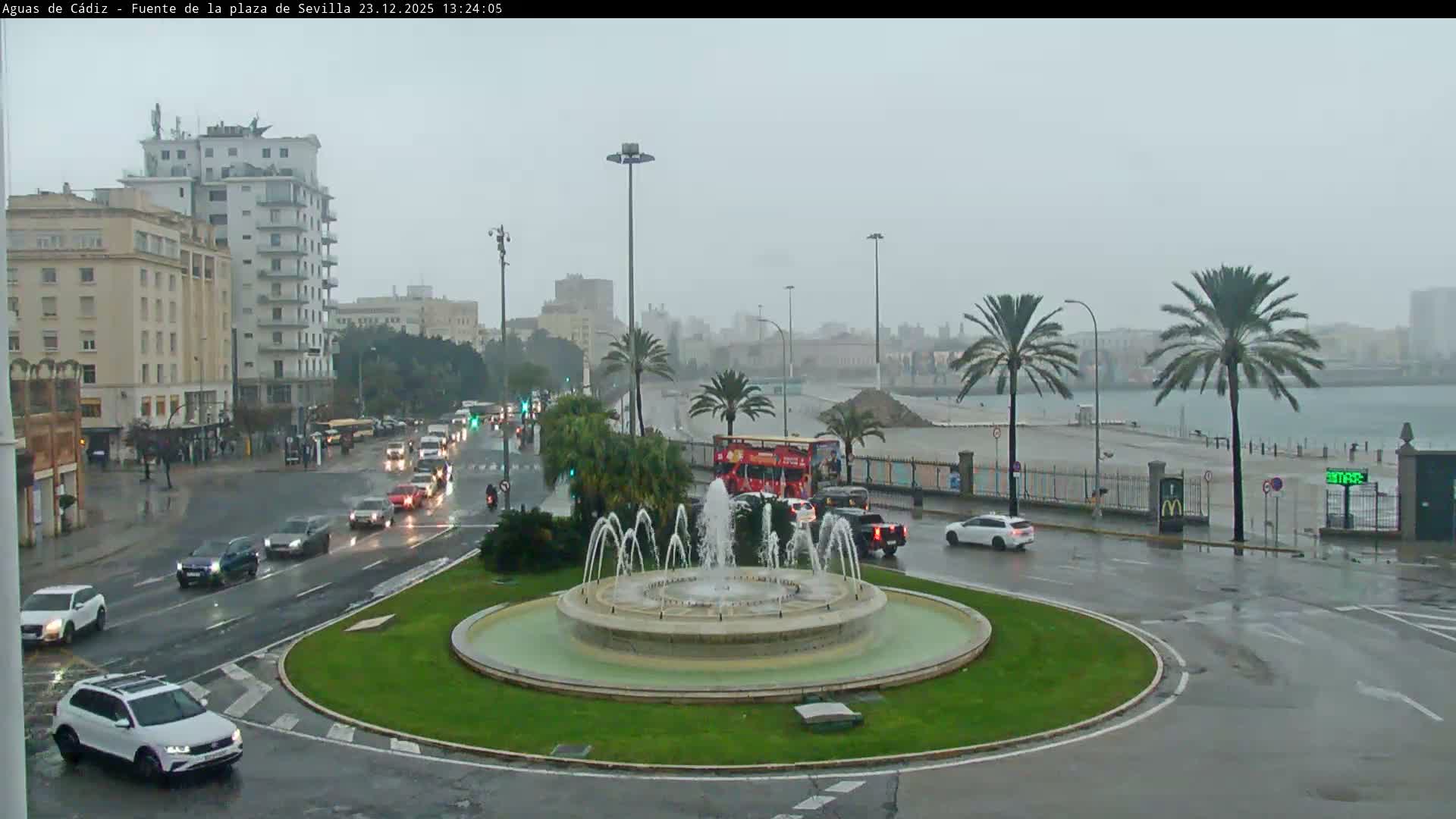Cadiz, Plaza de Sevilla Fountain  Live Cam -  Cadiz, Andulucia, Spain