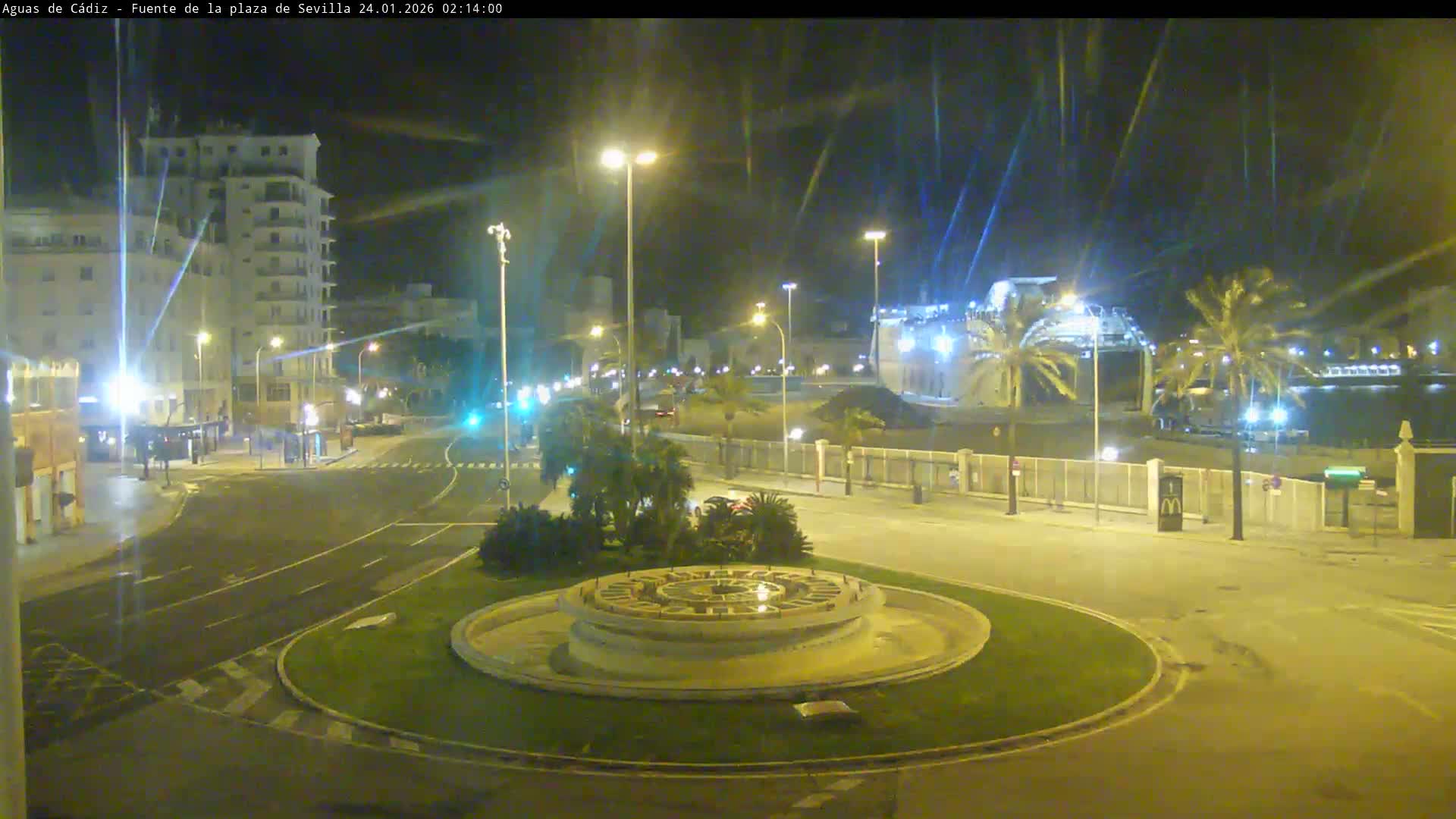 Cadiz, Plaza de Sevilla Fountain  Live Cam -  Cadiz, Andulucia, Spain