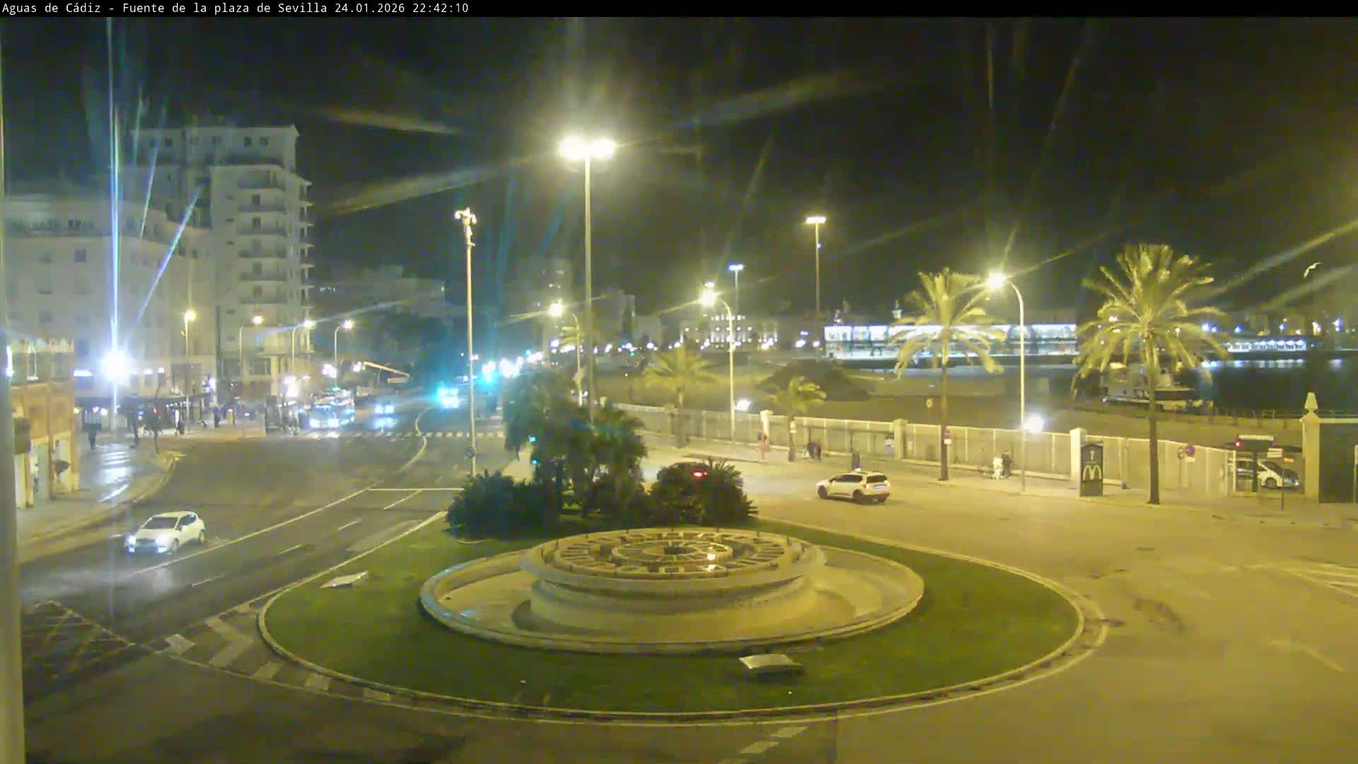 Cadiz, Plaza de Sevilla Fountain  Live Cam -  Cadiz, Andulucia, Spain