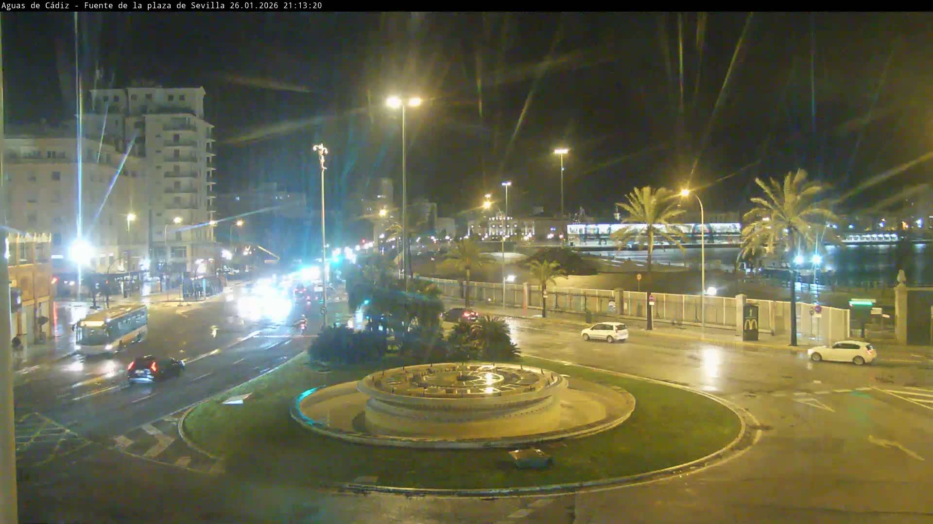 Cadiz, Plaza de Sevilla Fountain  Live Cam -  Cadiz, Andulucia, Spain