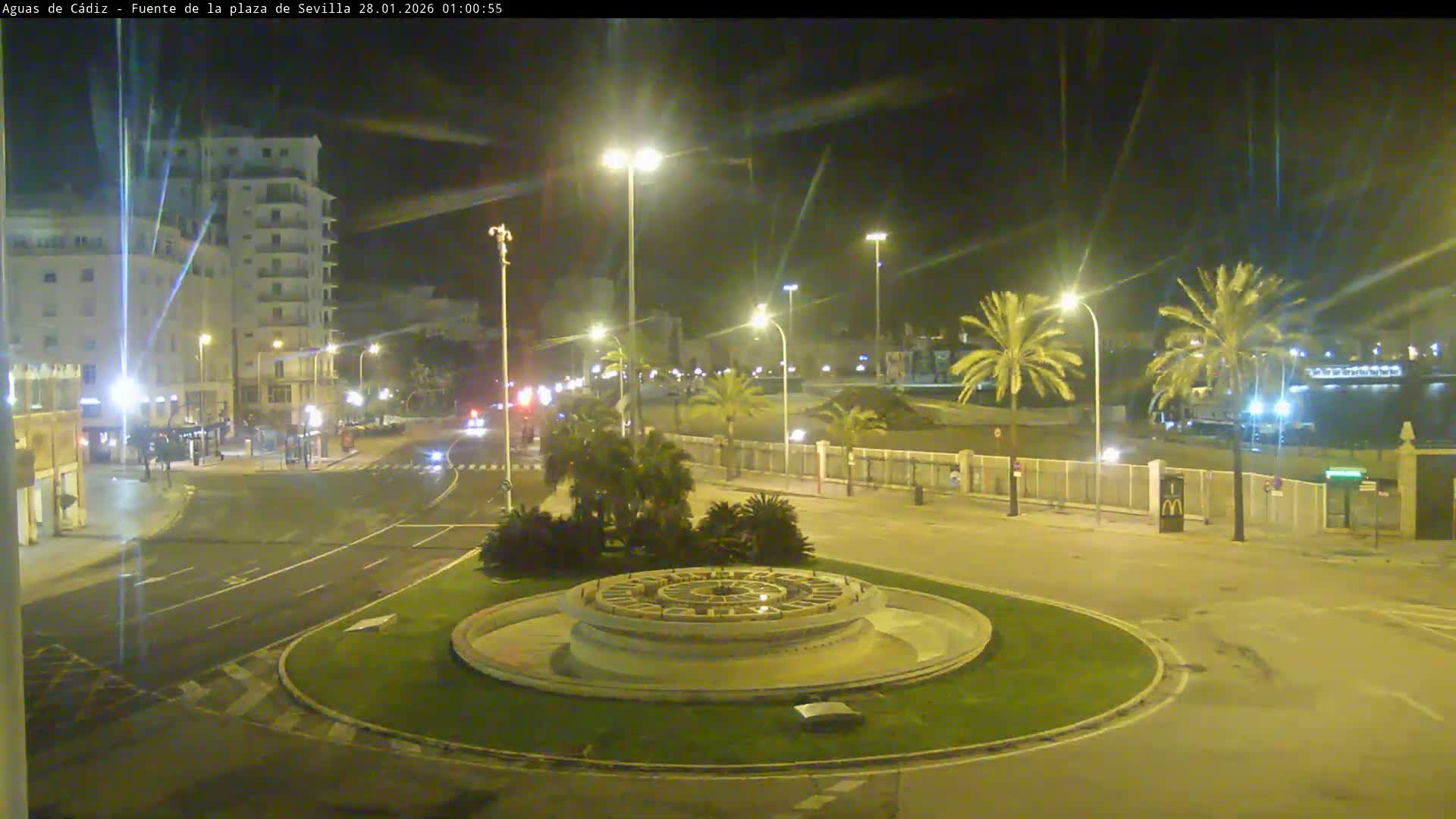 Cadiz, Plaza de Sevilla Fountain  Live Cam -  Cadiz, Andulucia, Spain