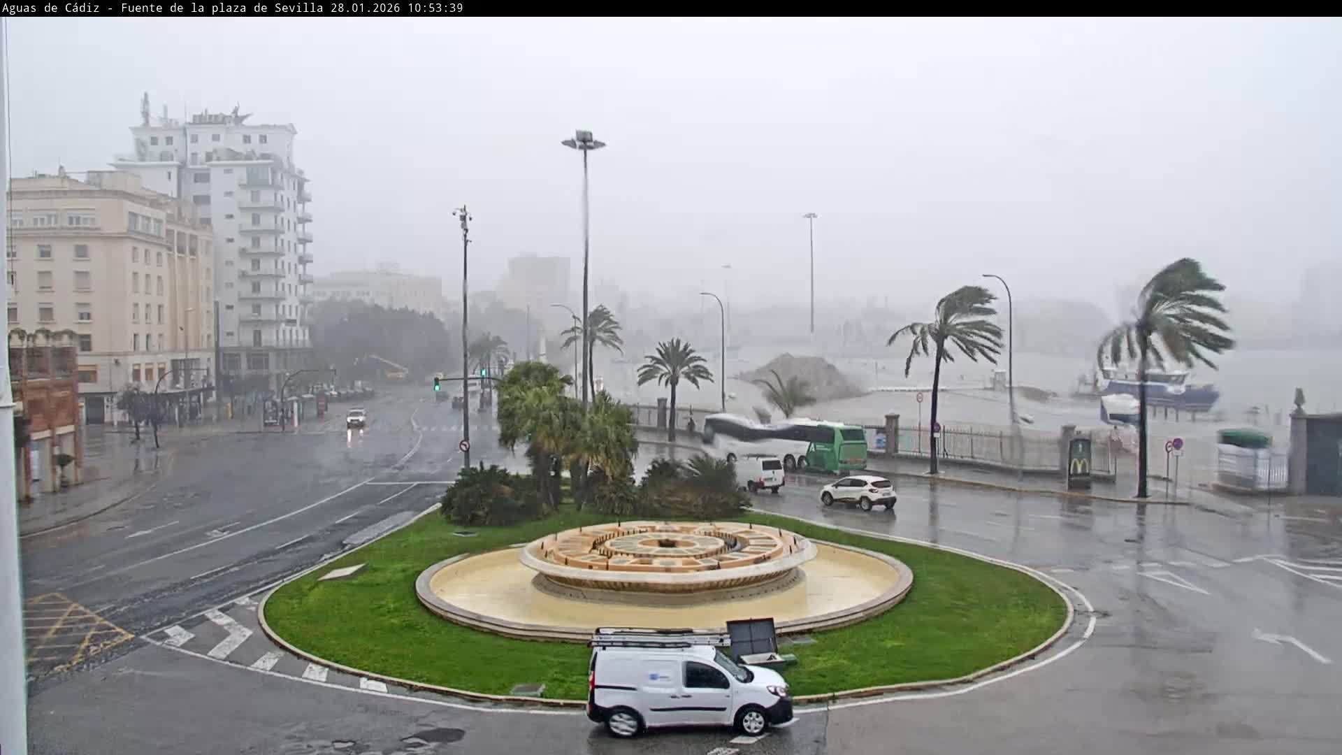 Cadiz, Plaza de Sevilla Fountain  Live Cam -  Cadiz, Andulucia, Spain