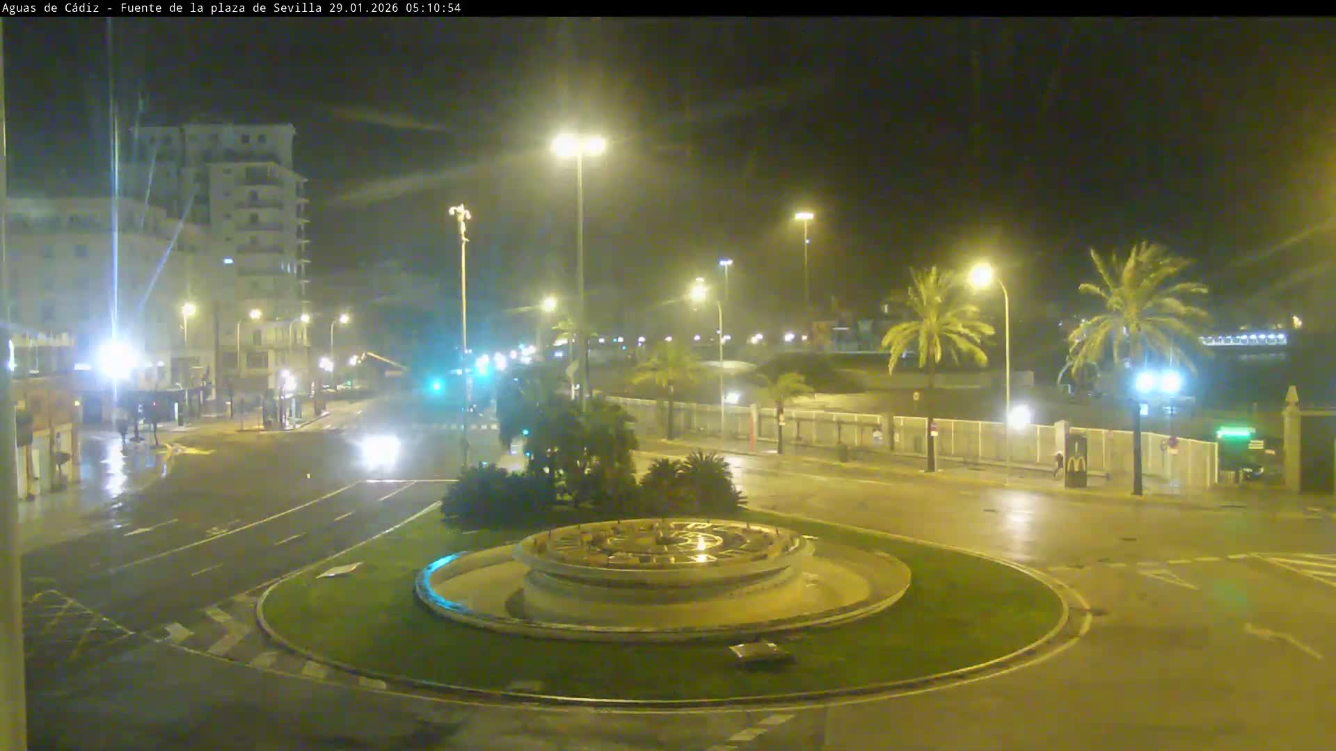 Cadiz, Plaza de Sevilla Fountain  Live Cam -  Cadiz, Andulucia, Spain