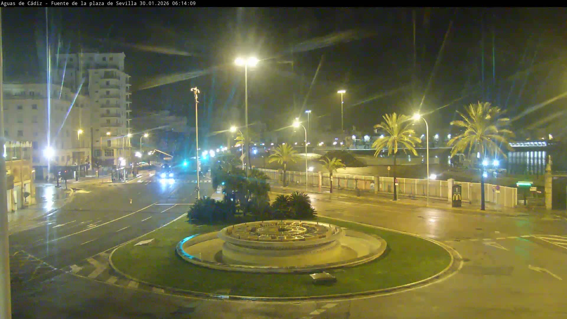 Cadiz, Plaza de Sevilla Fountain  Live Cam -  Cadiz, Andulucia, Spain