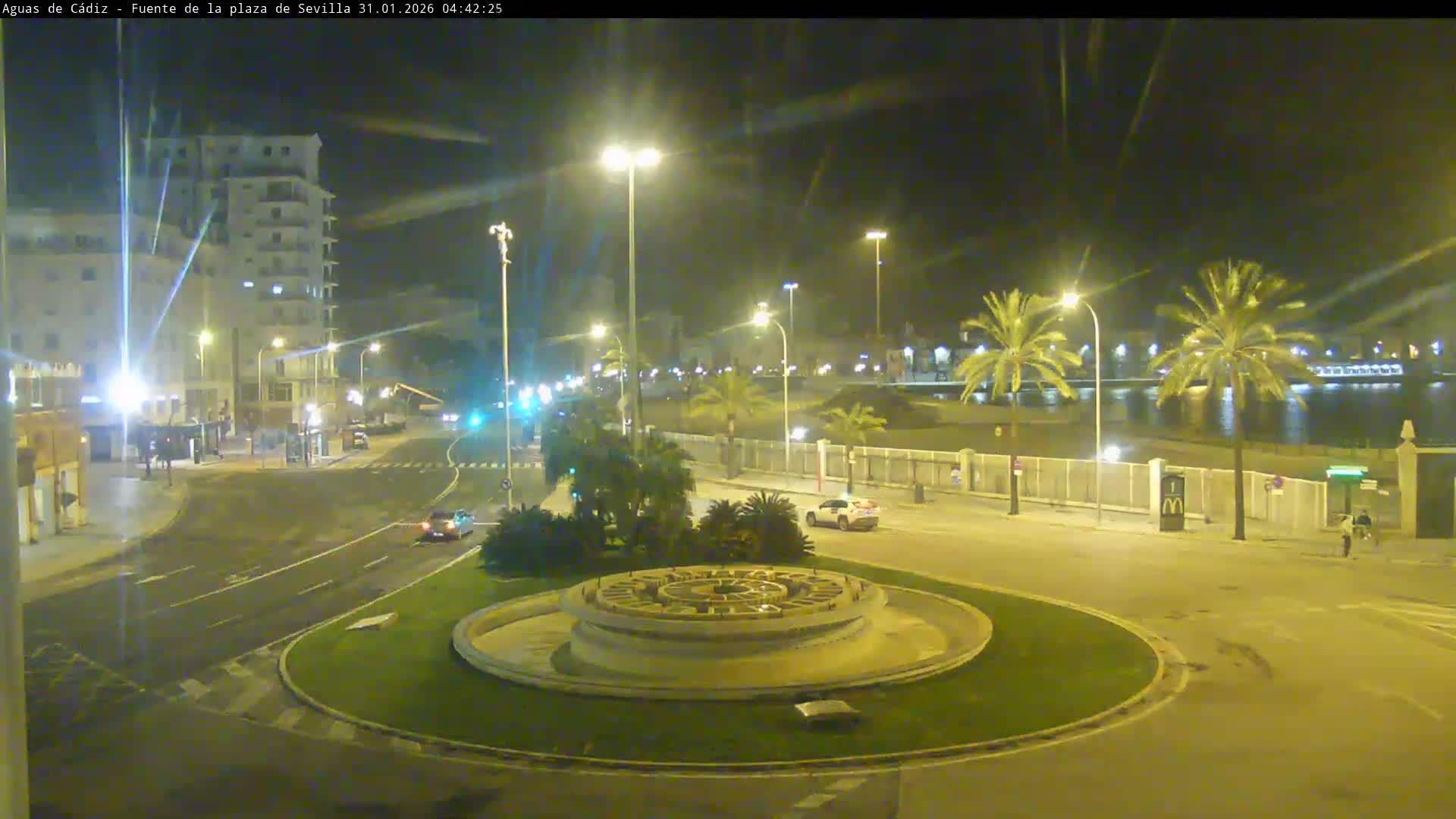 Cadiz, Plaza de Sevilla Fountain  Live Cam -  Cadiz, Andulucia, Spain