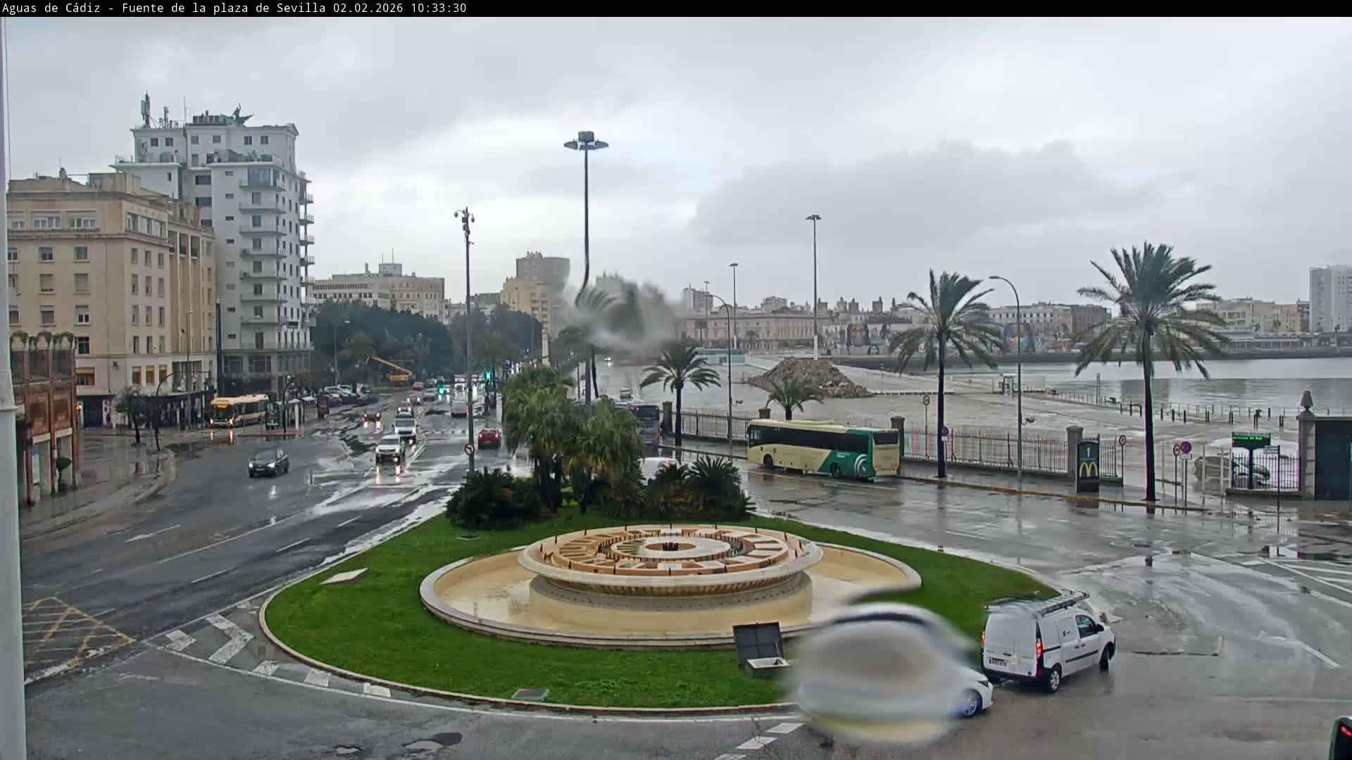 Cadiz, Plaza de Sevilla Fountain  Live Cam -  Cadiz, Andulucia, Spain