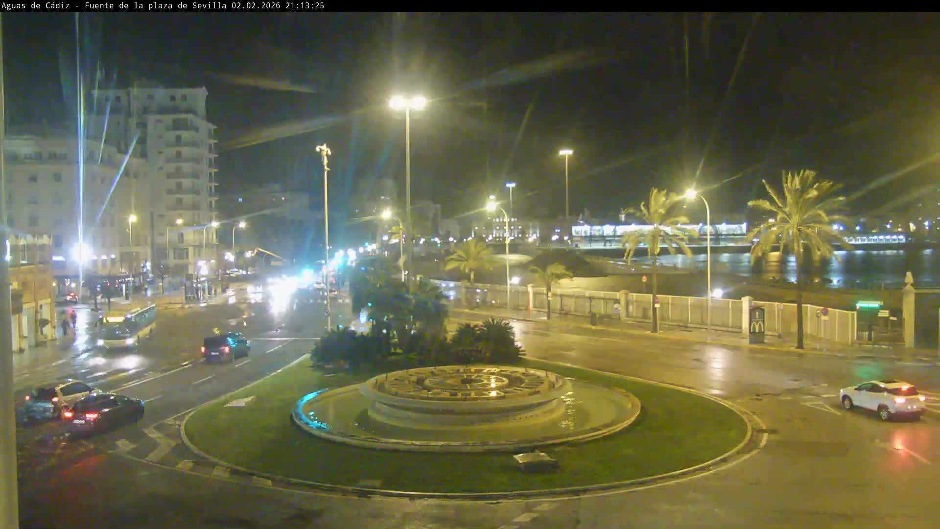 Cadiz, Plaza de Sevilla Fountain  Live Cam -  Cadiz, Andulucia, Spain