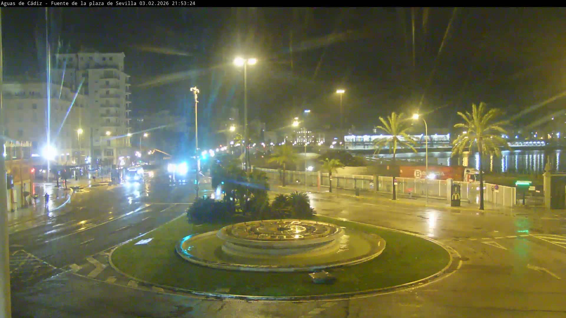 Cadiz, Plaza de Sevilla Fountain  Live Cam -  Cadiz, Andulucia, Spain