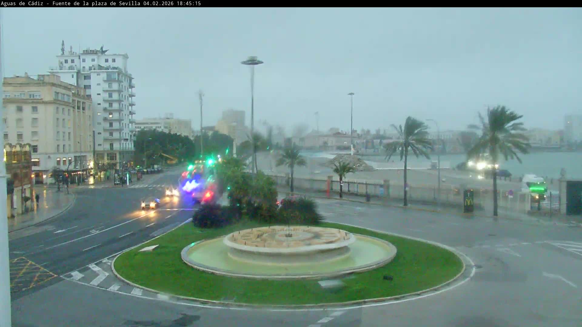 Cadiz, Plaza de Sevilla Fountain  Live Cam -  Cadiz, Andulucia, Spain