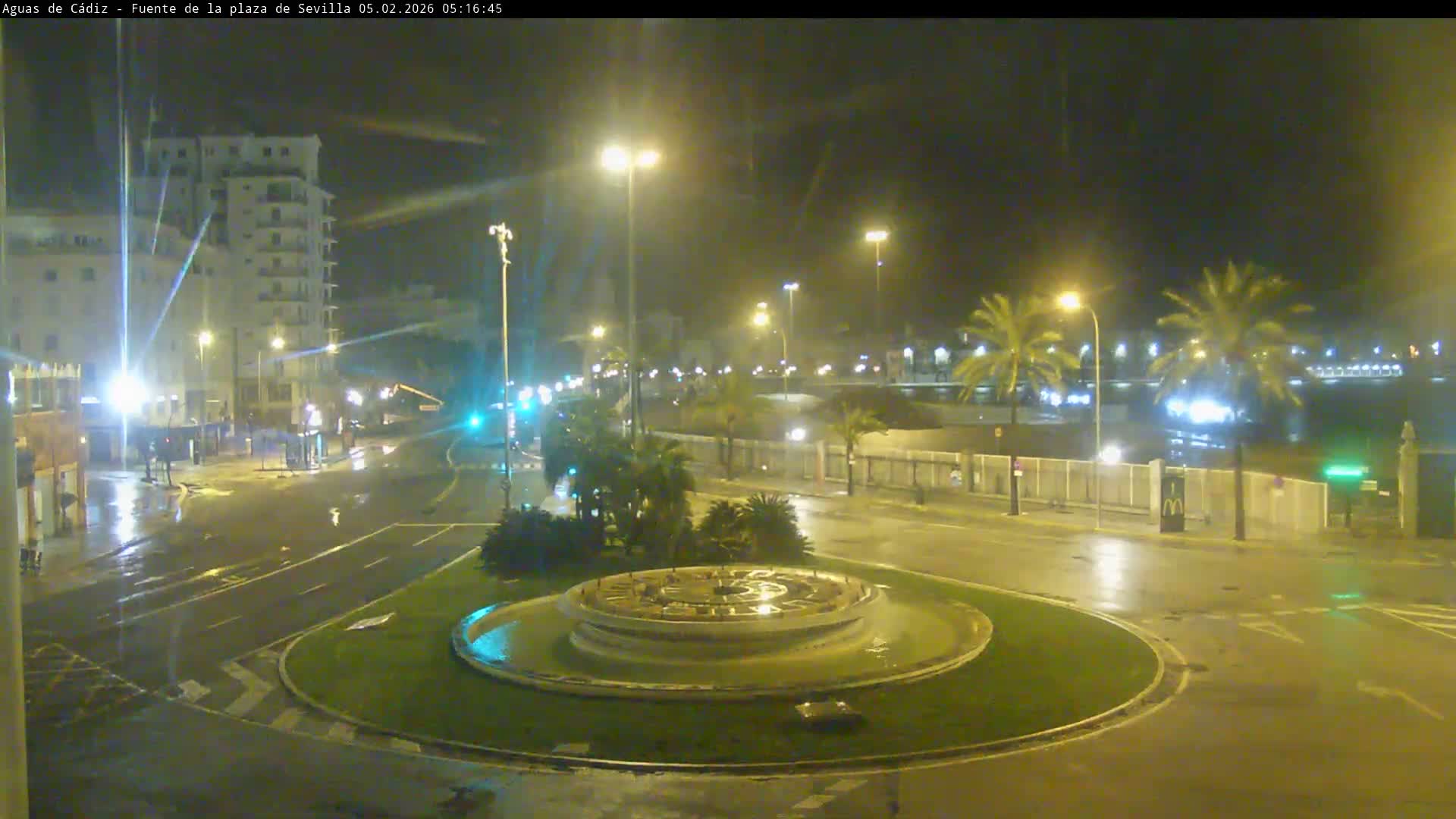 Cadiz, Plaza de Sevilla Fountain  Live Cam -  Cadiz, Andulucia, Spain