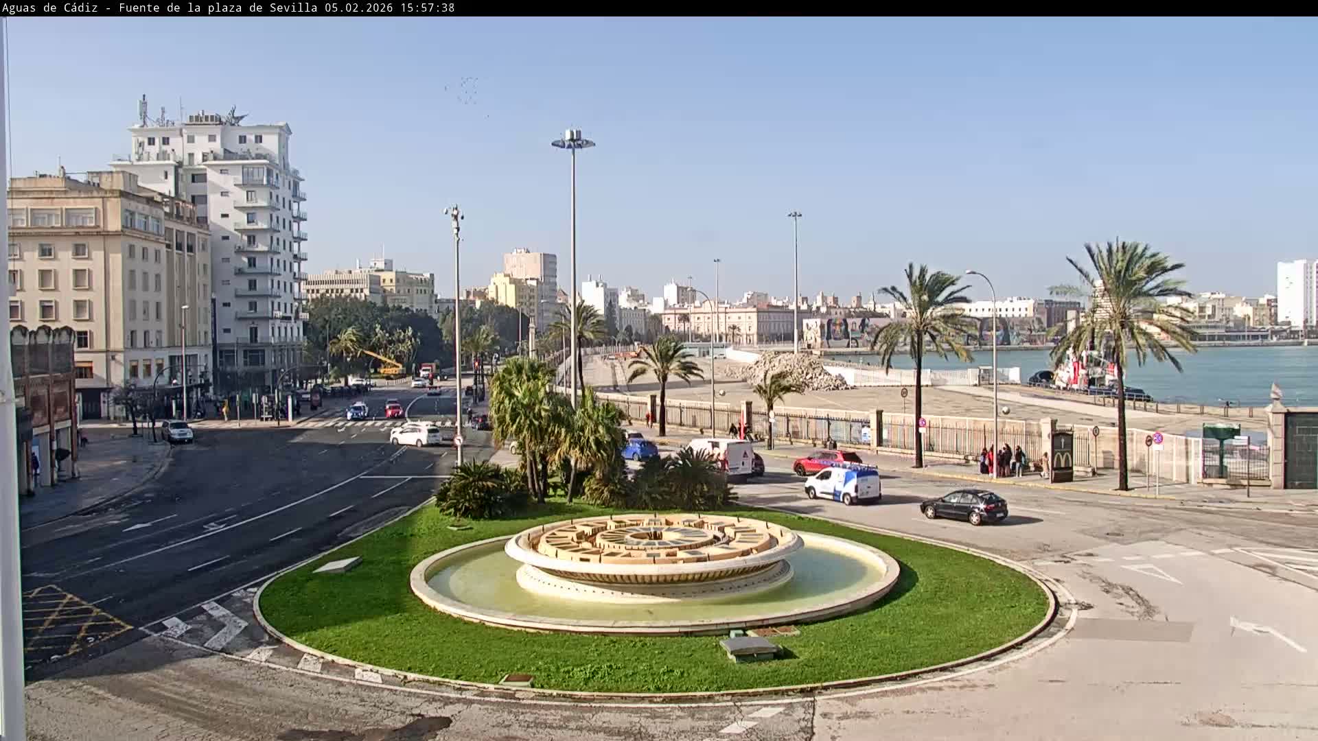 Cadiz, Plaza de Sevilla Fountain  Live Cam -  Cadiz, Andulucia, Spain