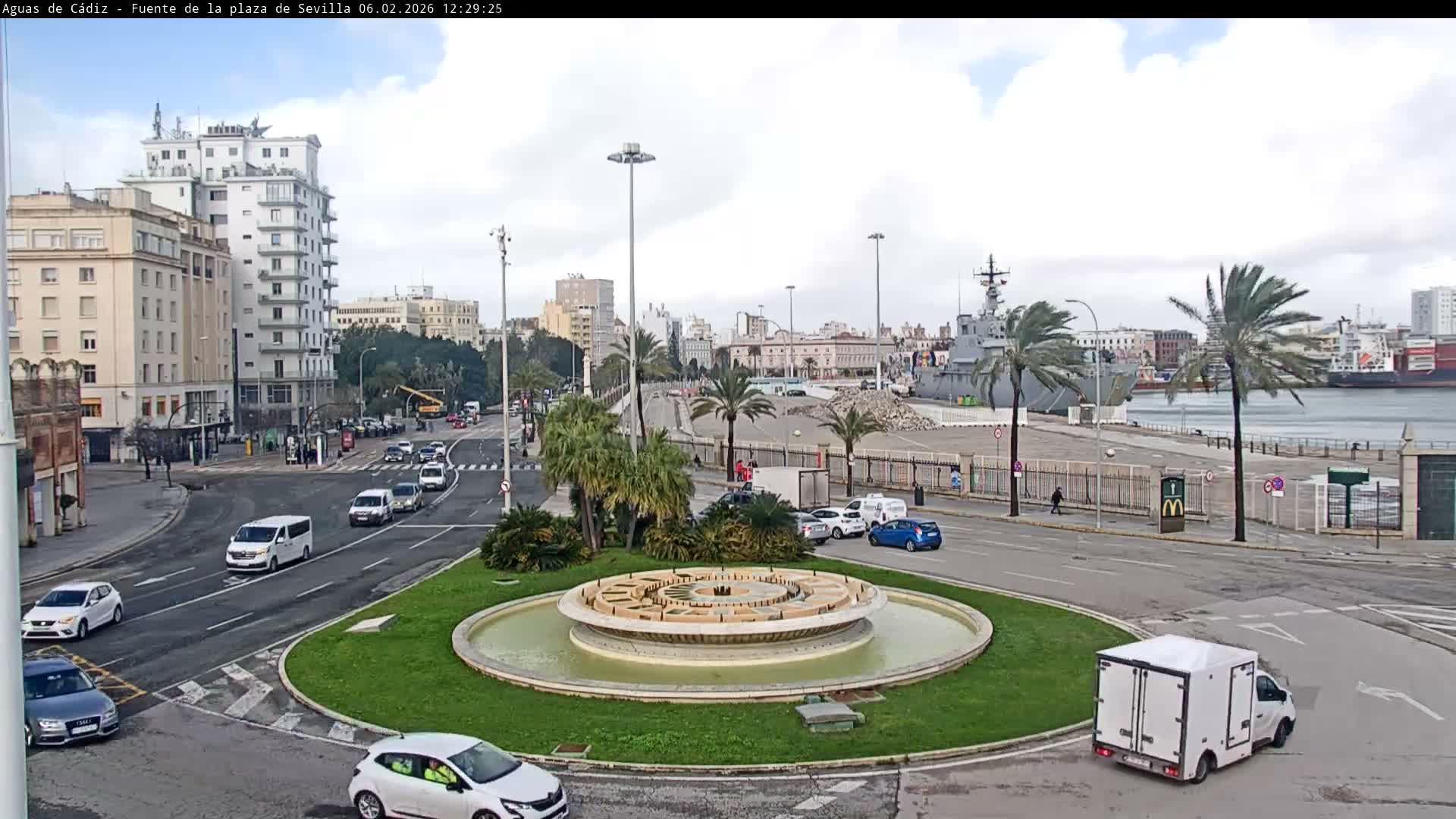 Cadiz, Plaza de Sevilla Fountain  Live Cam -  Cadiz, Andulucia, Spain