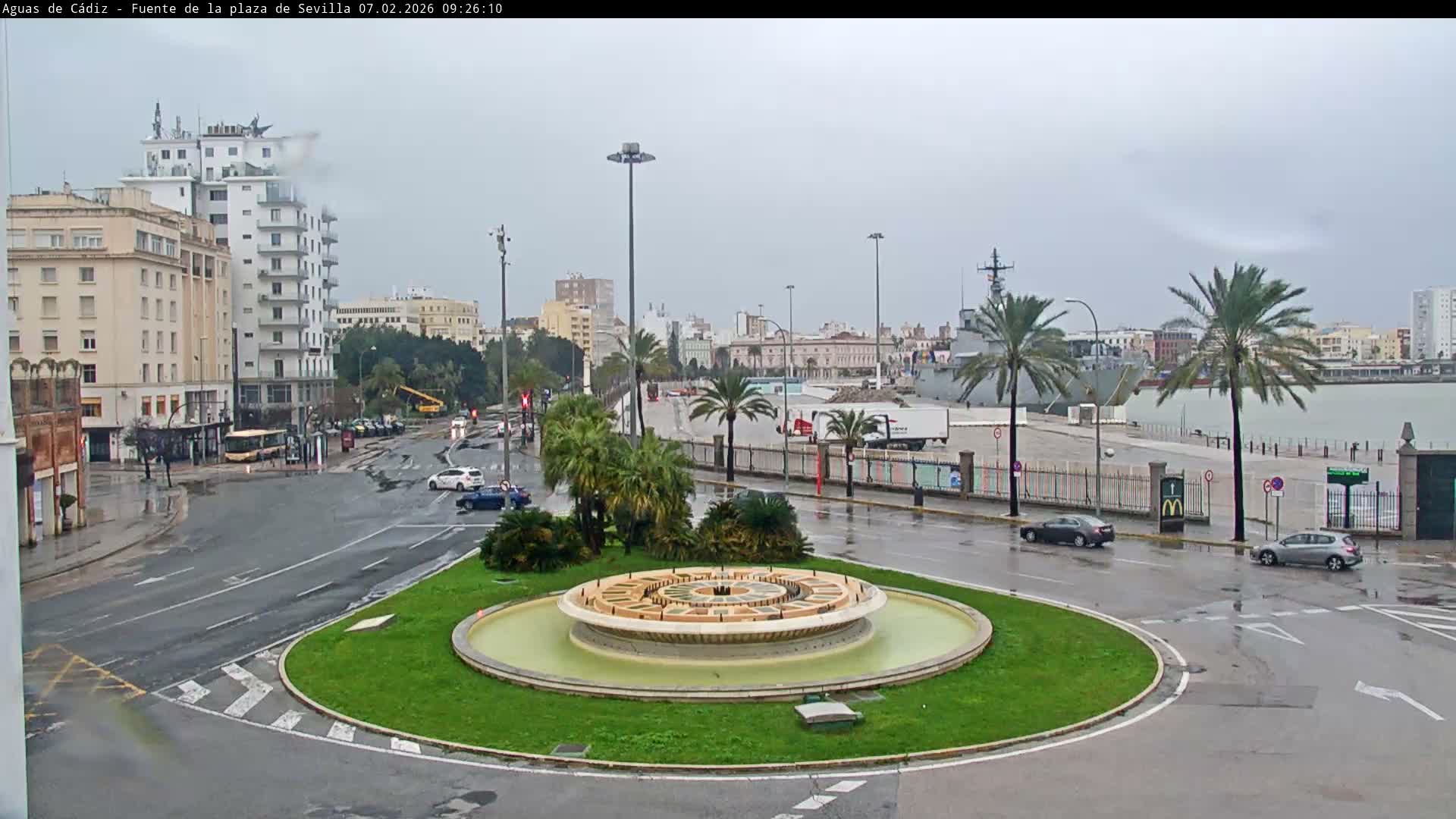 Cadiz, Plaza de Sevilla Fountain  Live Cam -  Cadiz, Andulucia, Spain