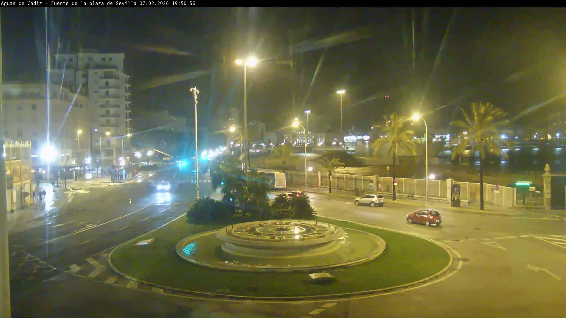 Cadiz, Plaza de Sevilla Fountain  Live Cam -  Cadiz, Andulucia, Spain