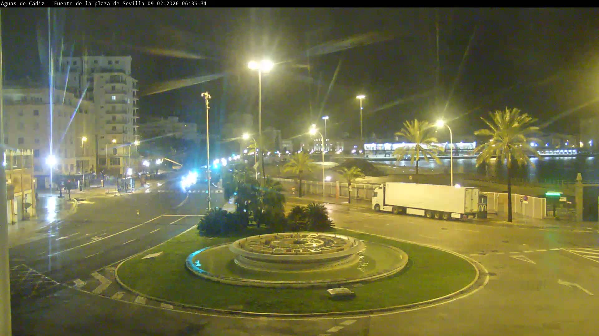 Cadiz, Plaza de Sevilla Fountain  Live Cam -  Cadiz, Andulucia, Spain