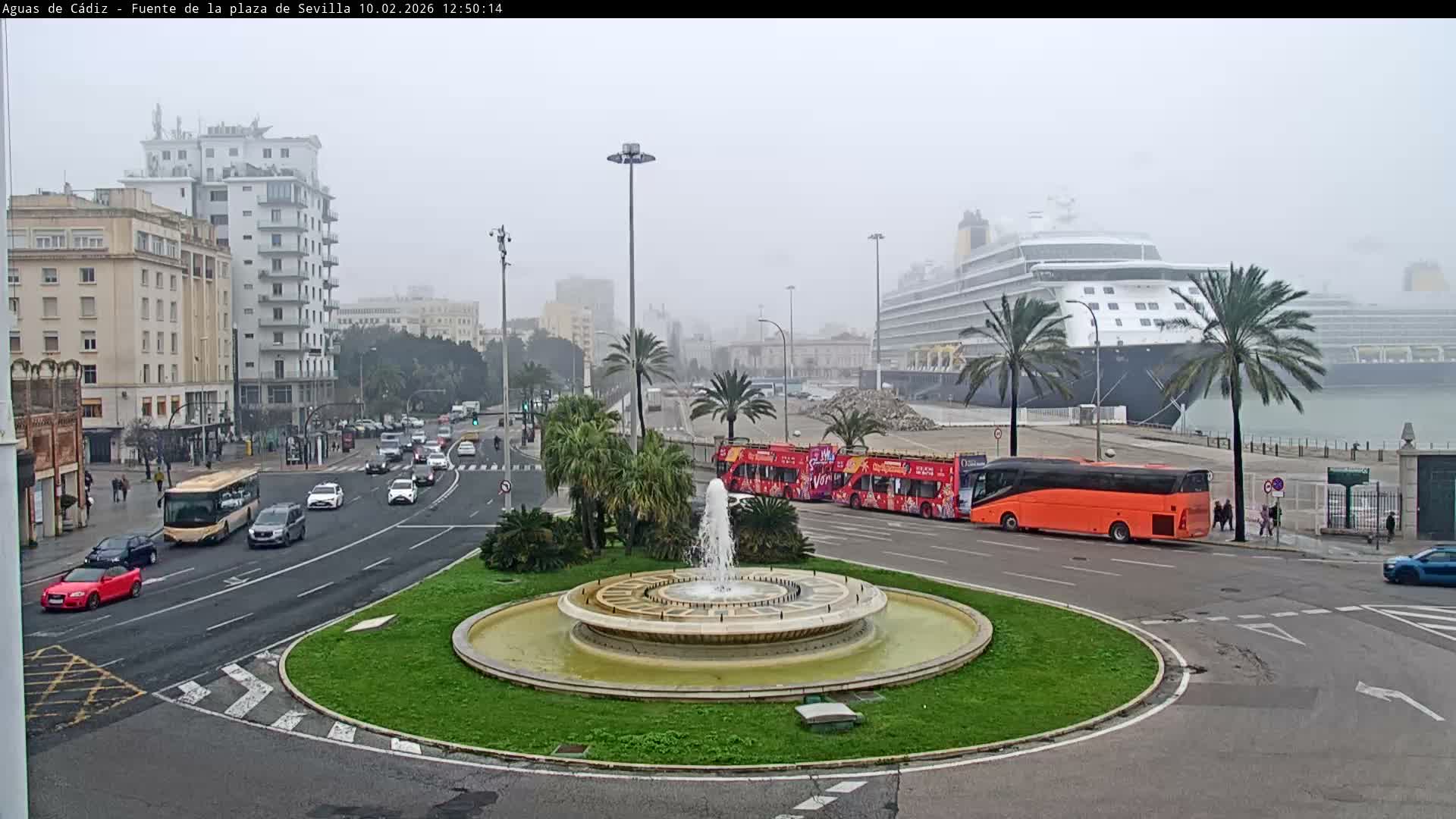 Cadiz, Plaza de Sevilla Fountain  Live Cam -  Cadiz, Andulucia, Spain