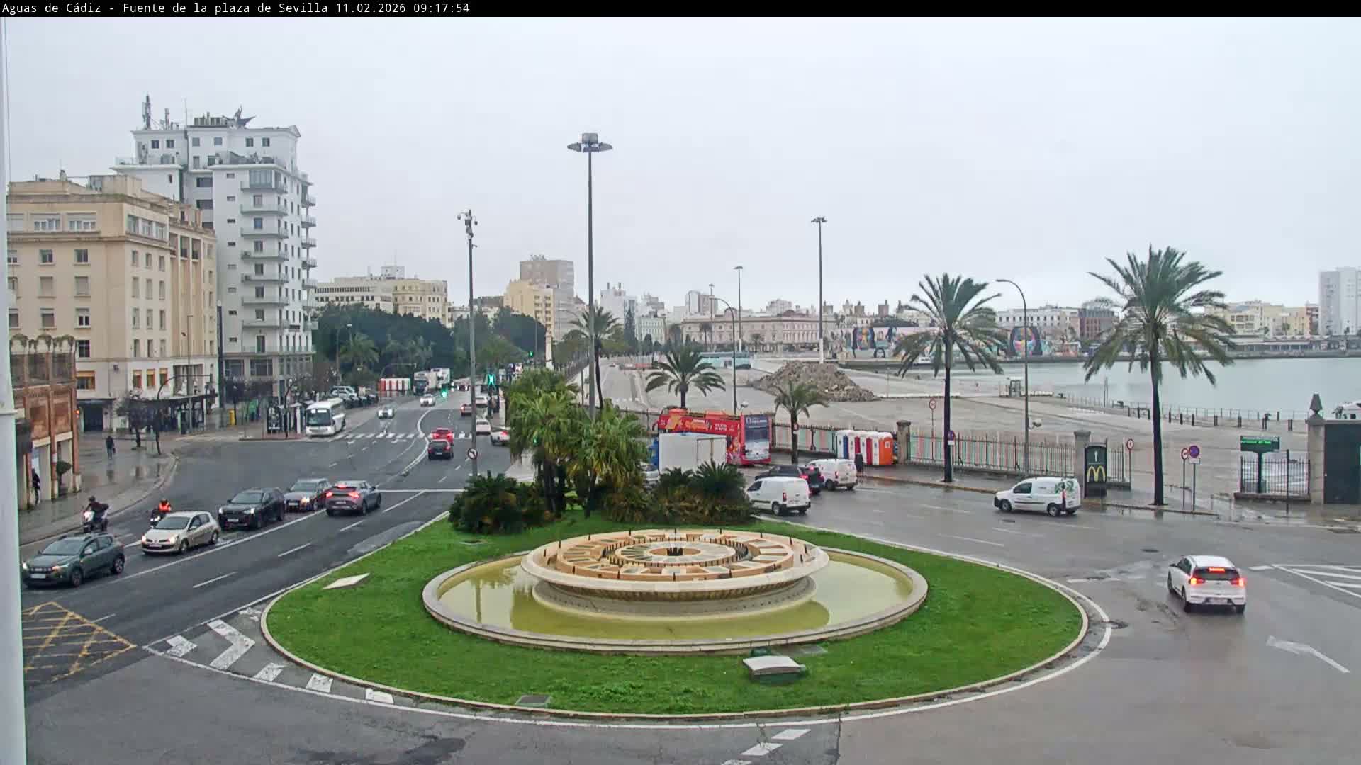 Cadiz, Plaza de Sevilla Fountain  Live Cam -  Cadiz, Andulucia, Spain