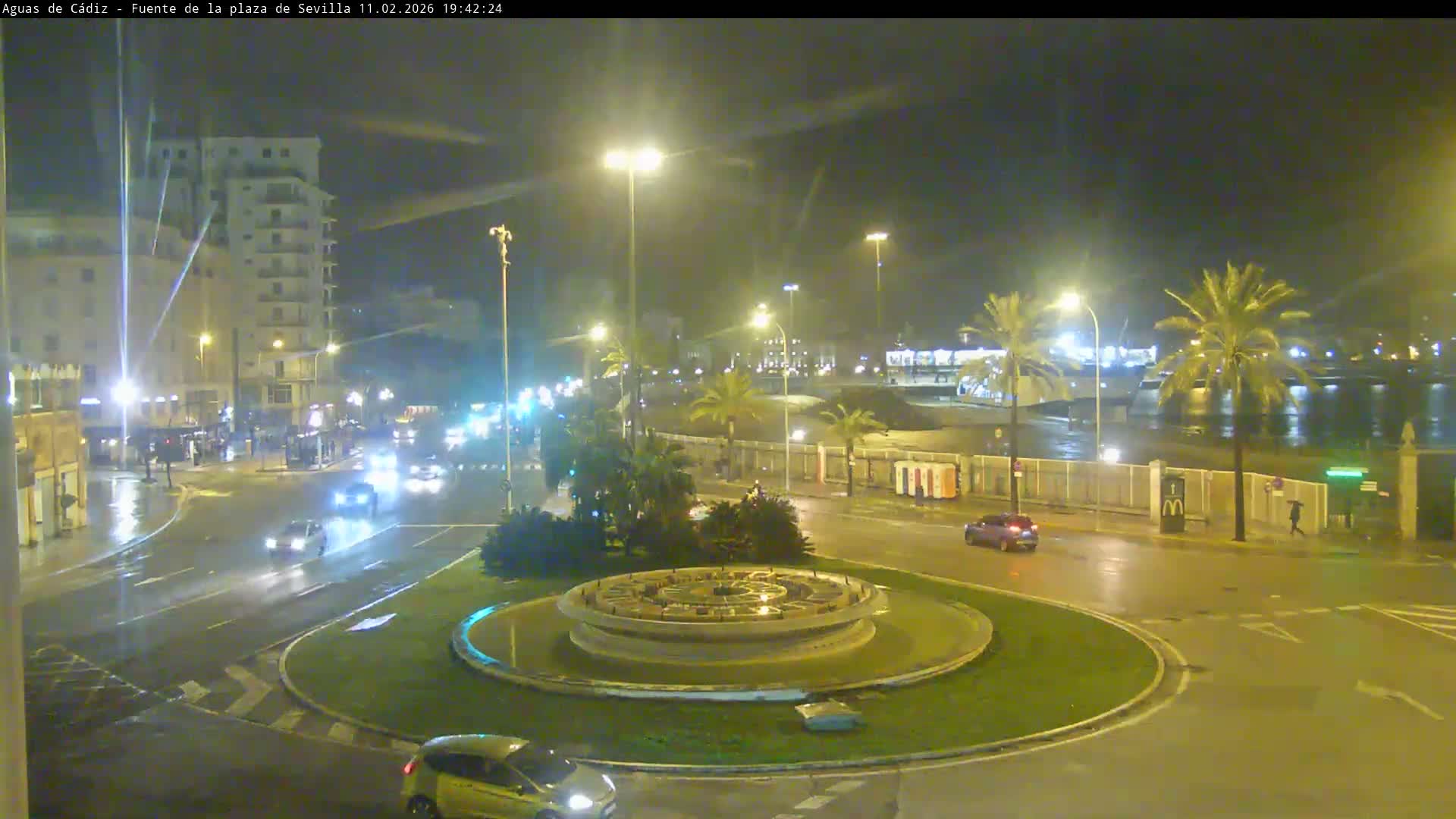 Cadiz, Plaza de Sevilla Fountain  Live Cam -  Cadiz, Andulucia, Spain