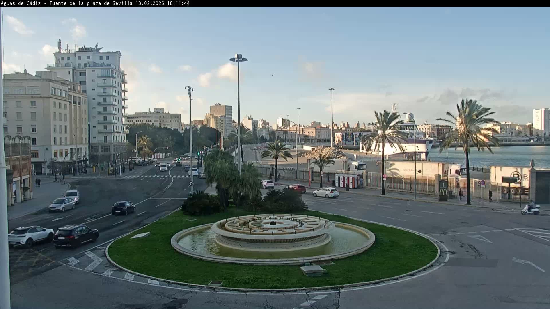 Cadiz, Plaza de Sevilla Fountain  Live Cam -  Cadiz, Andulucia, Spain
