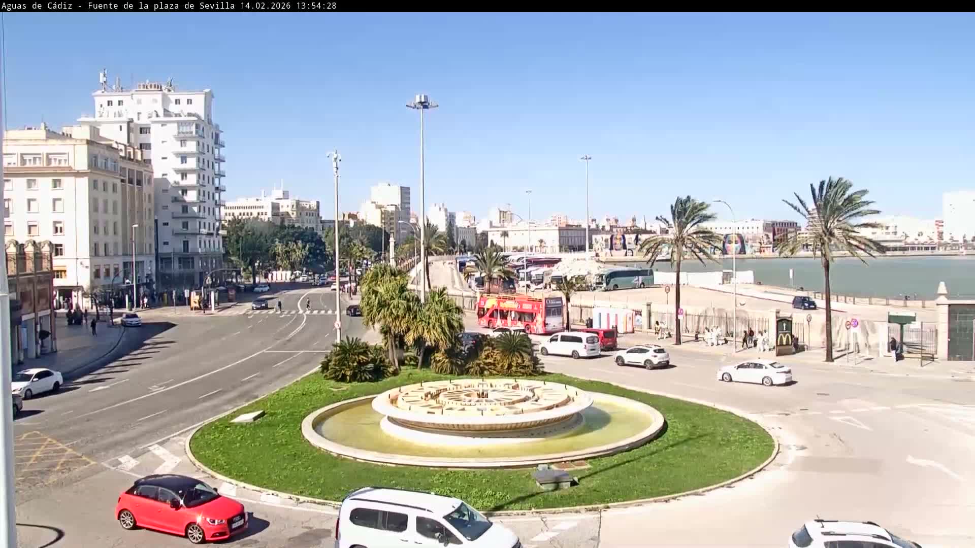 Cadiz, Plaza de Sevilla Fountain  Live Cam -  Cadiz, Andulucia, Spain