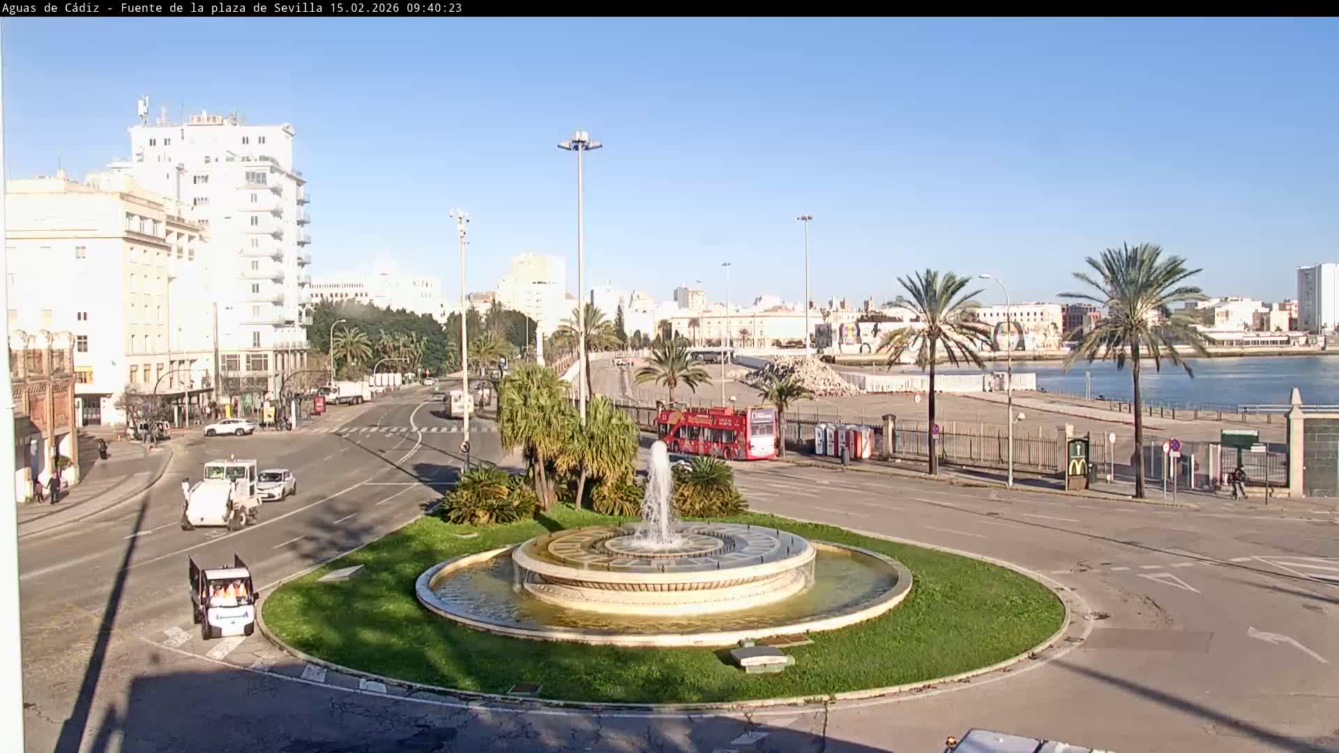 Cadiz, Plaza de Sevilla Fountain  Live Cam -  Cadiz, Andulucia, Spain