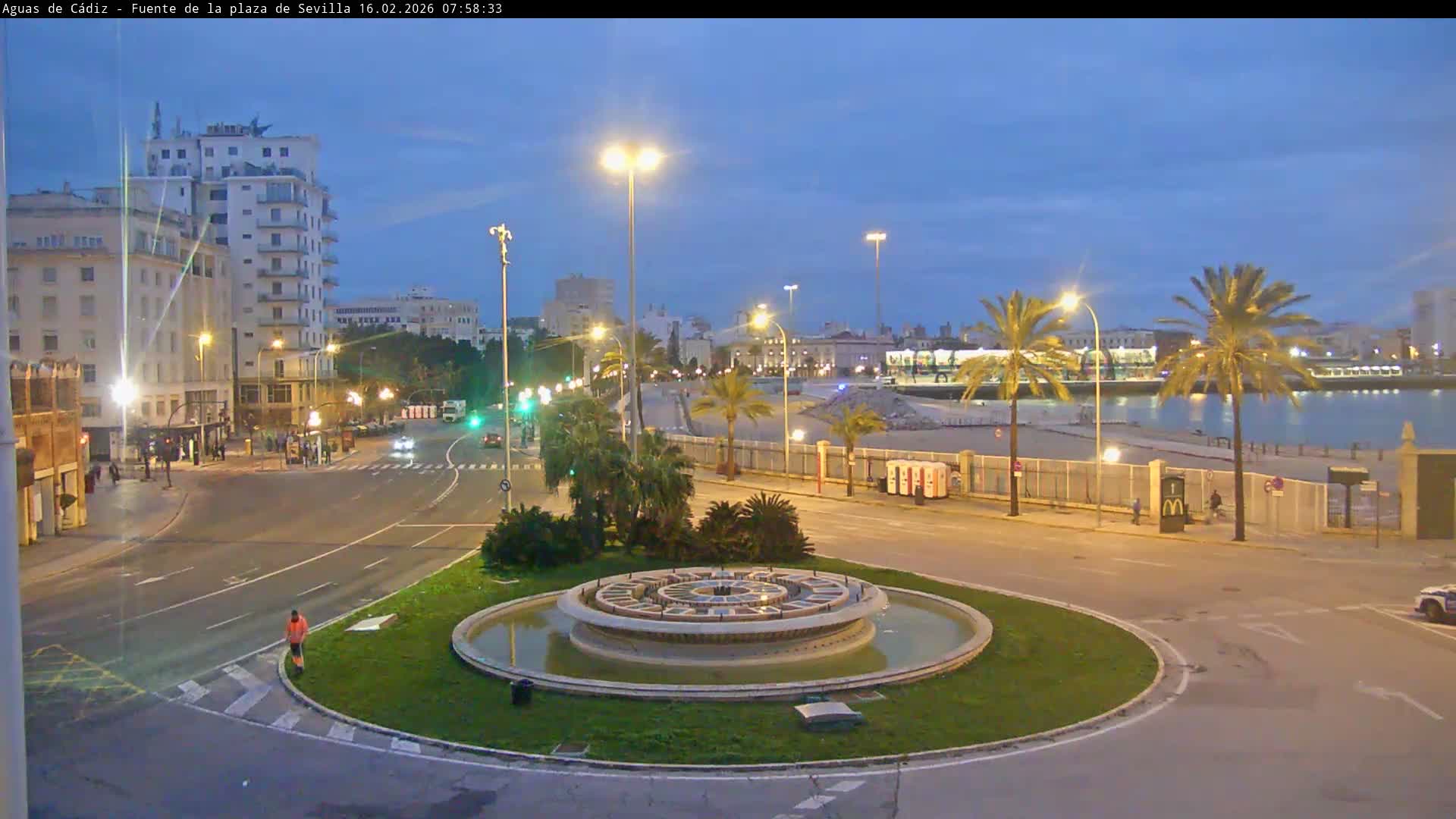 Cadiz, Plaza de Sevilla Fountain  Live Cam -  Cadiz, Andulucia, Spain