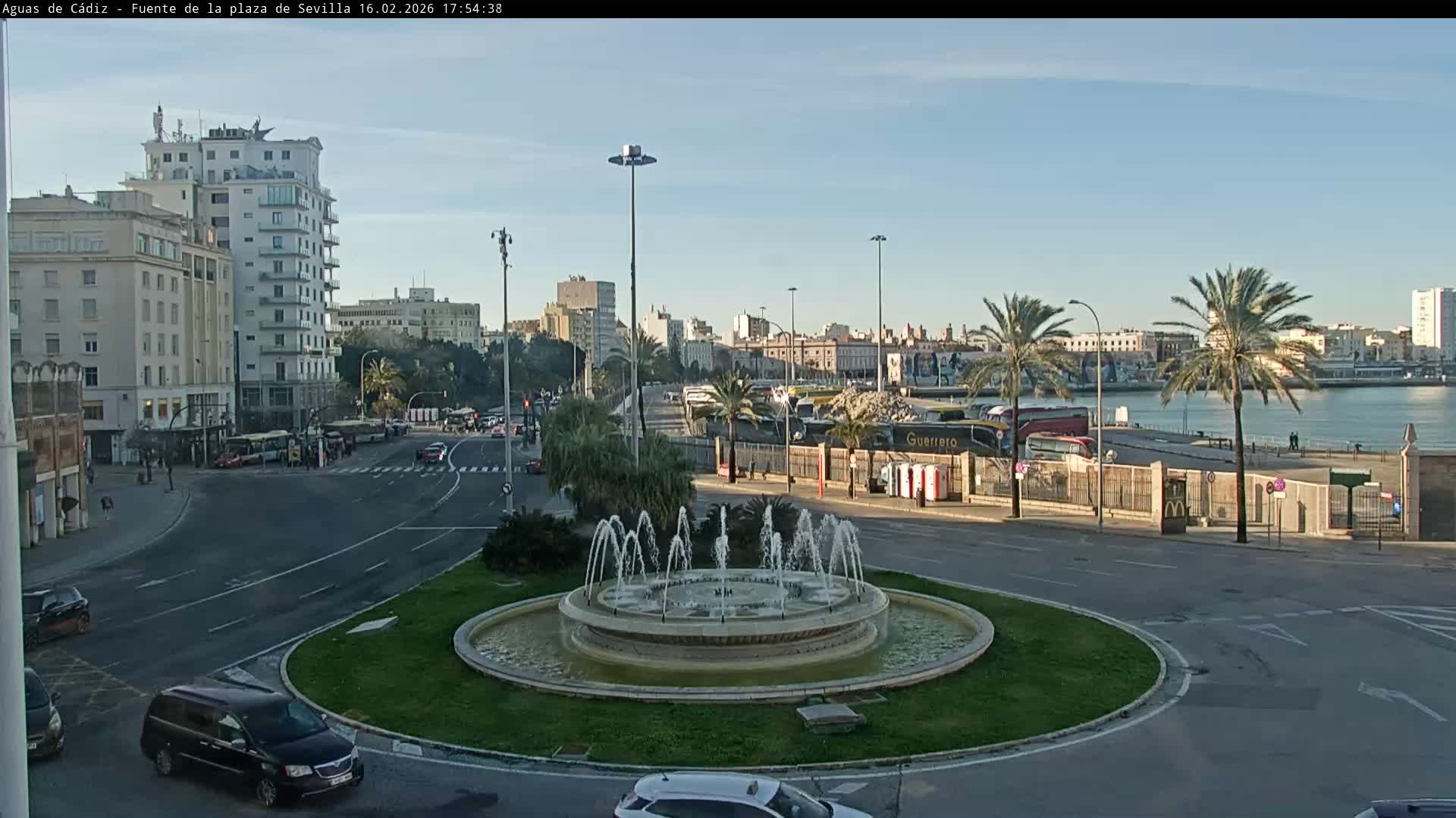Cadiz, Plaza de Sevilla Fountain  Live Cam -  Cadiz, Andulucia, Spain