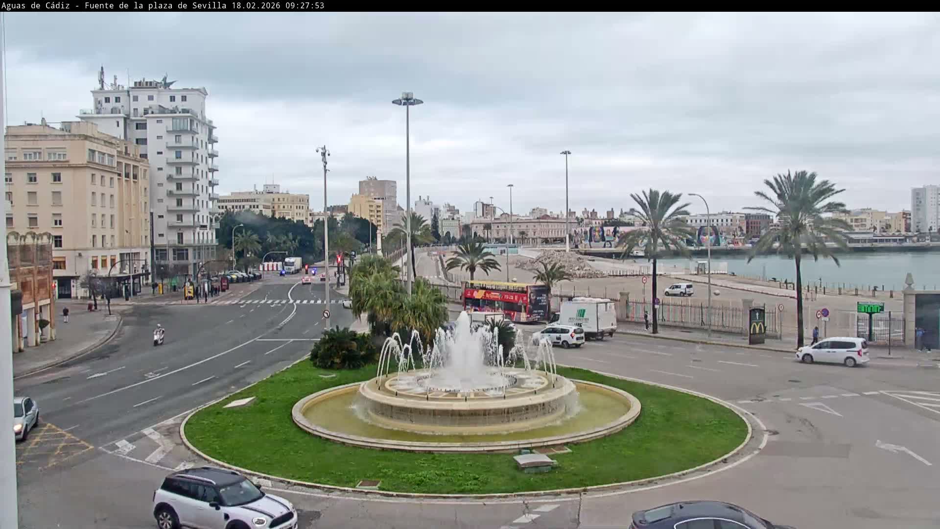 Cadiz, Plaza de Sevilla Fountain  Live Cam -  Cadiz, Andulucia, Spain