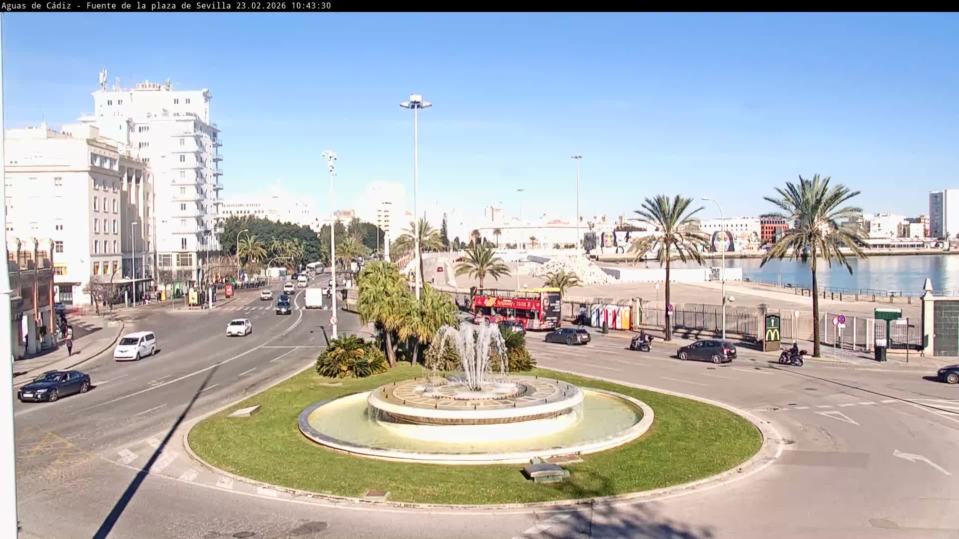 Cadiz, Plaza de Sevilla Fountain  Live Cam -  Cadiz, Andulucia, Spain