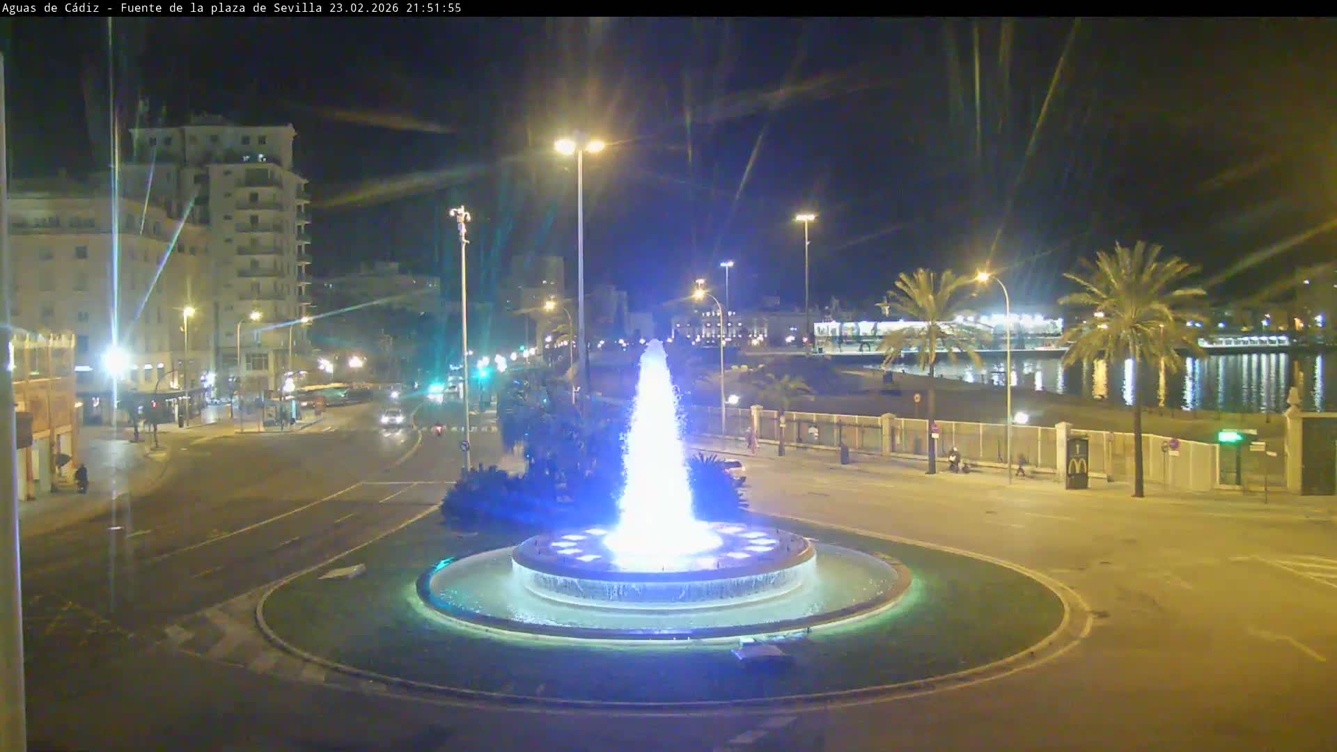 Cadiz, Plaza de Sevilla Fountain  Live Cam -  Cadiz, Andulucia, Spain
