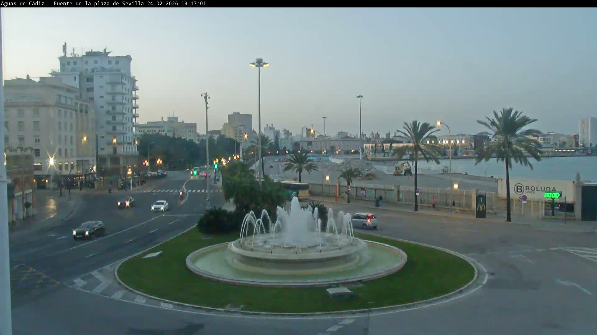 Cadiz, Plaza de Sevilla Fountain  Live Cam -  Cadiz, Andulucia, Spain