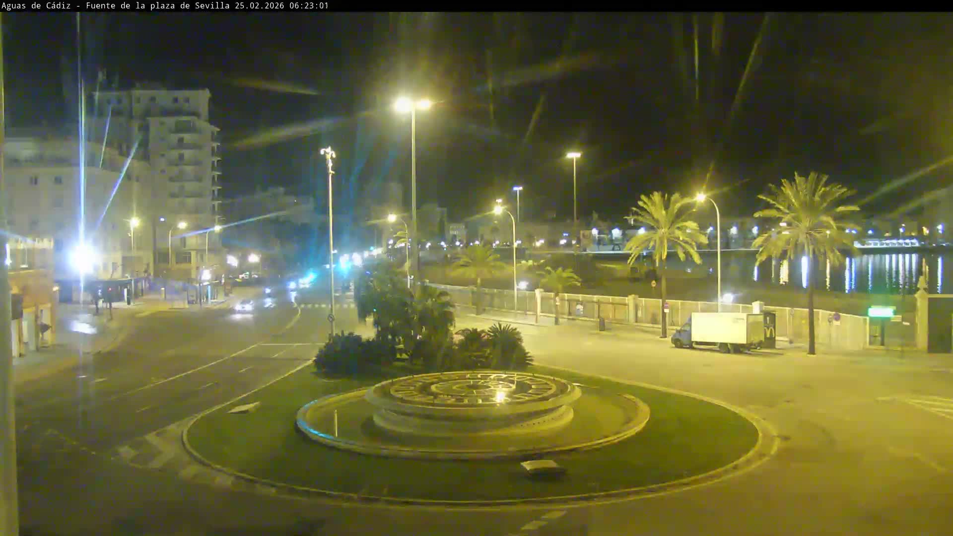 Cadiz, Plaza de Sevilla Fountain  Live Cam -  Cadiz, Andulucia, Spain
