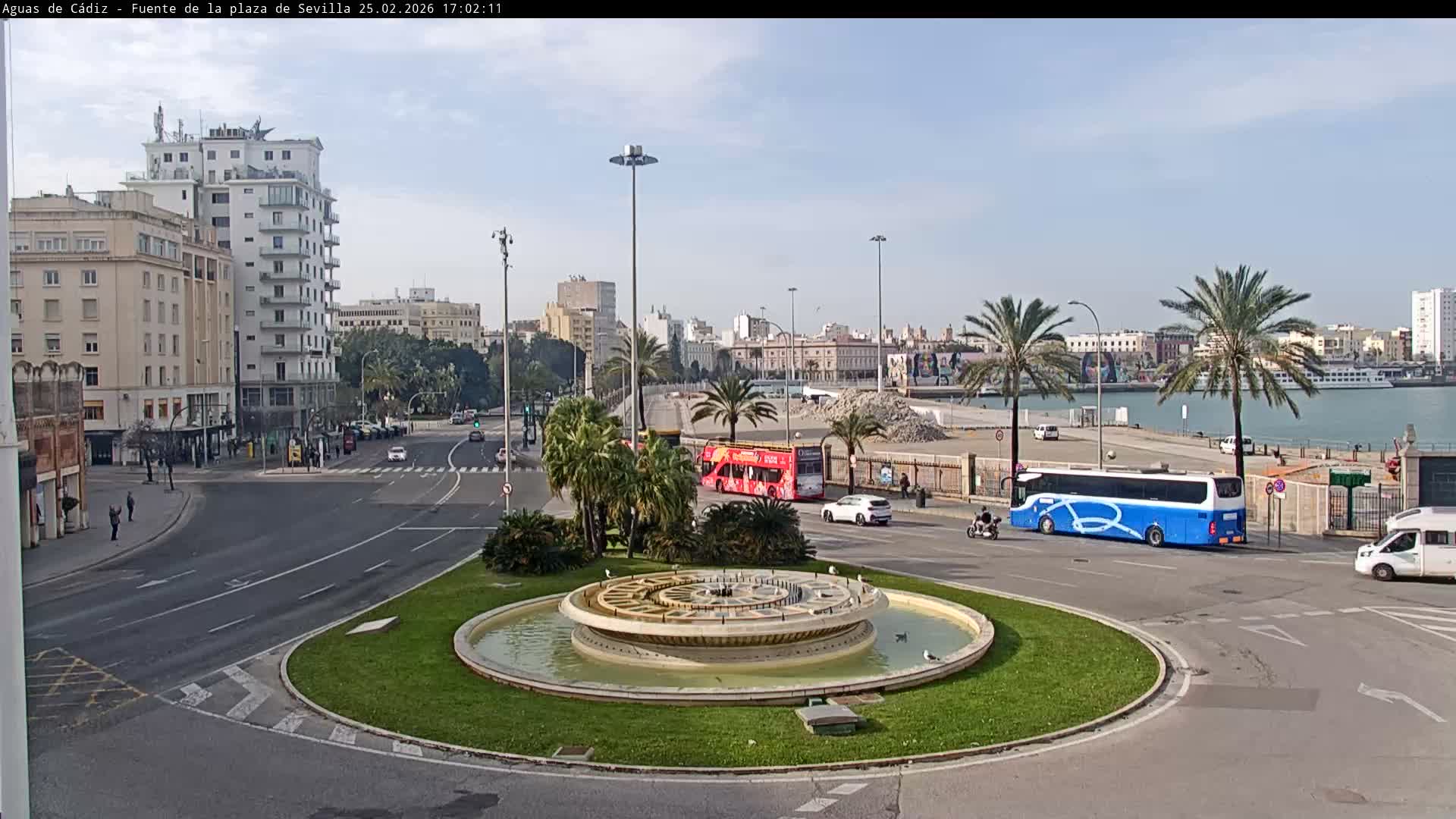 Cadiz, Plaza de Sevilla Fountain  Live Cam -  Cadiz, Andulucia, Spain