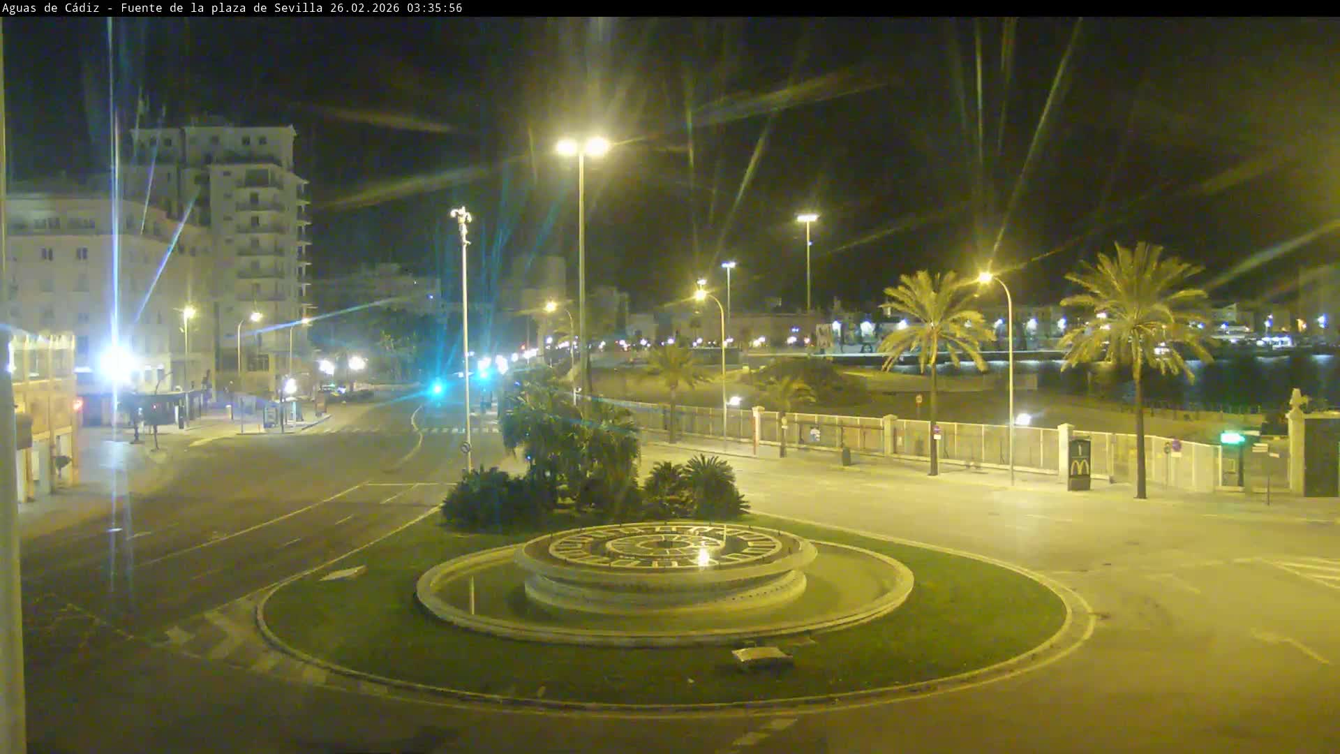 Cadiz, Plaza de Sevilla Fountain  Live Cam -  Cadiz, Andulucia, Spain