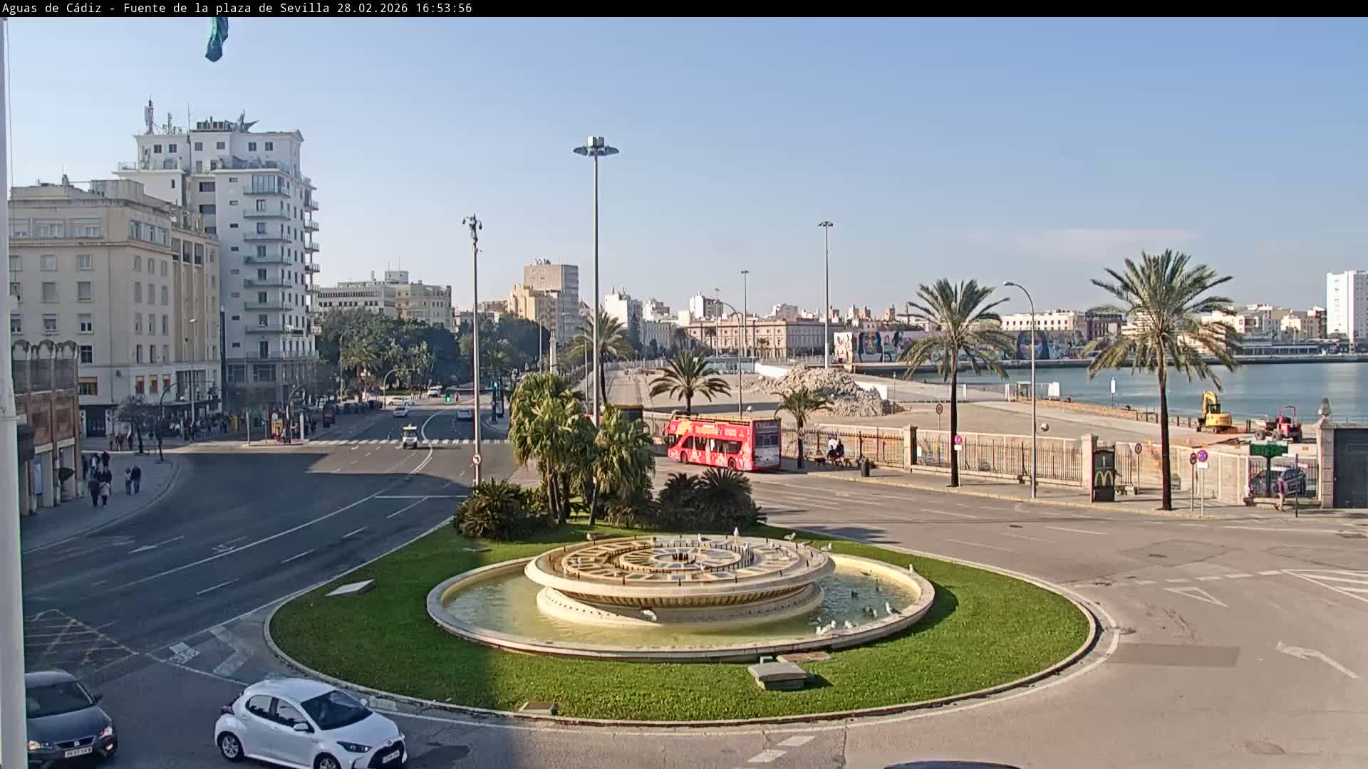 Cadiz, Plaza de Sevilla Fountain  Live Cam -  Cadiz, Andulucia, Spain