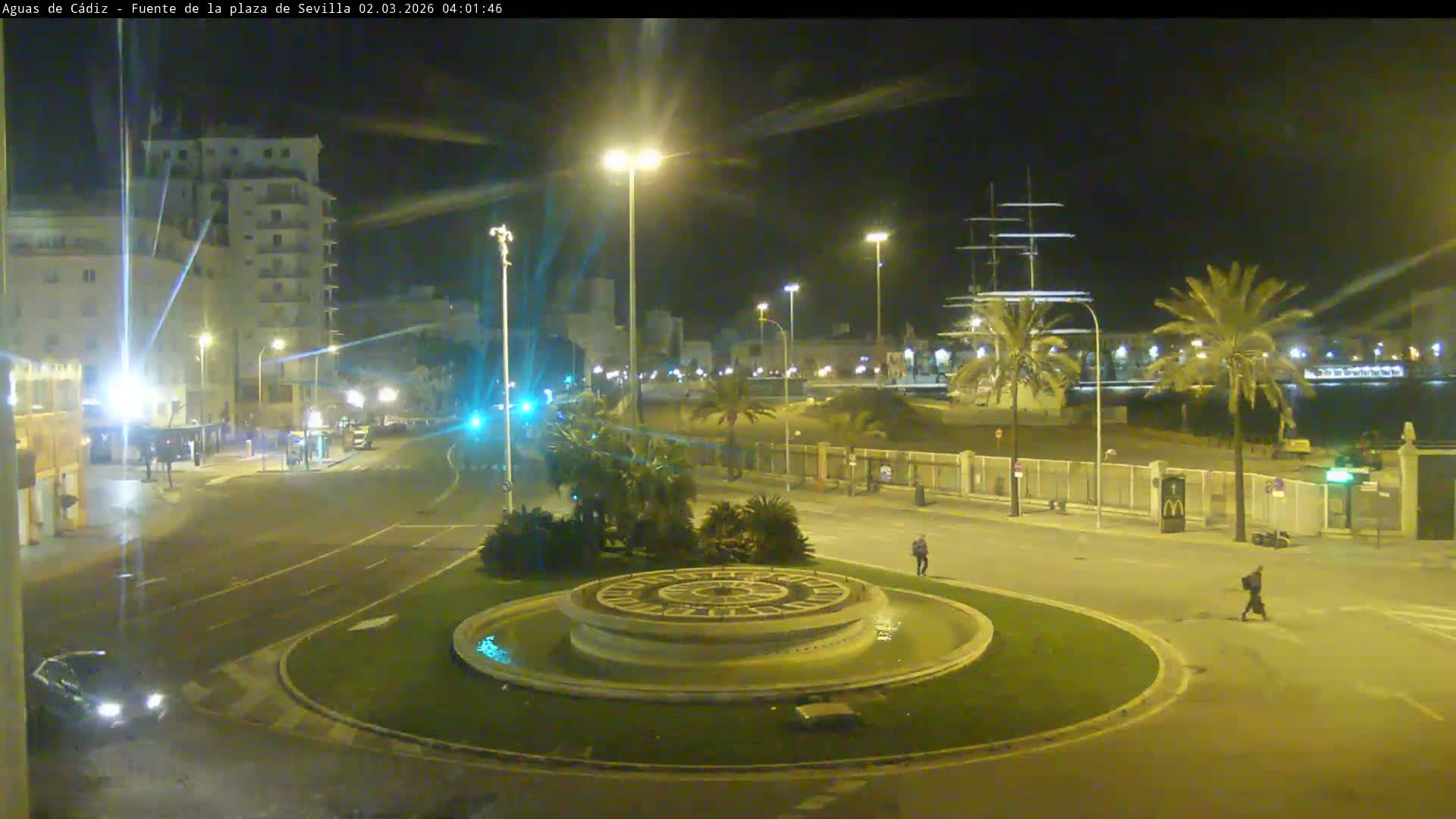 Cadiz, Plaza de Sevilla Fountain  Live Cam -  Cadiz, Andulucia, Spain