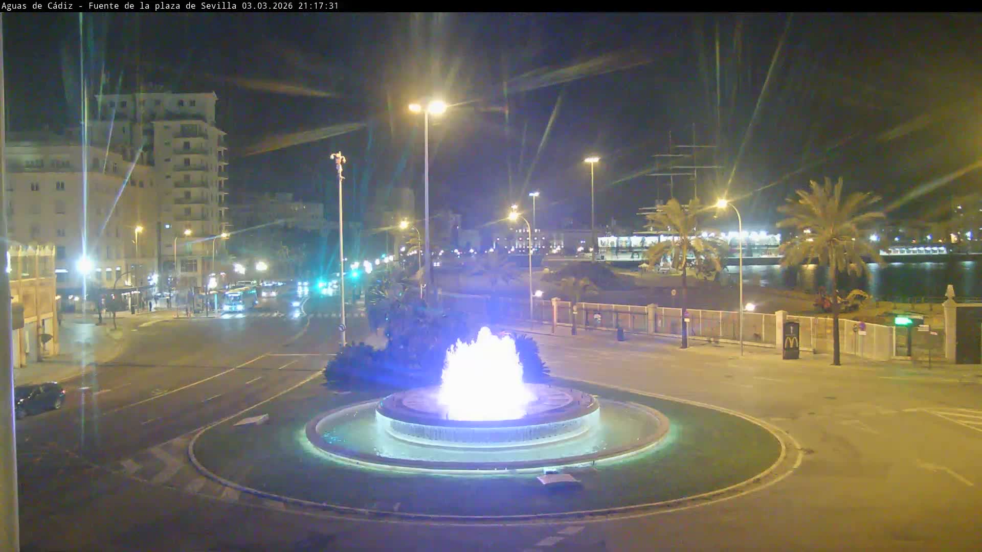 Cadiz, Plaza de Sevilla Fountain  Live Cam -  Cadiz, Andulucia, Spain