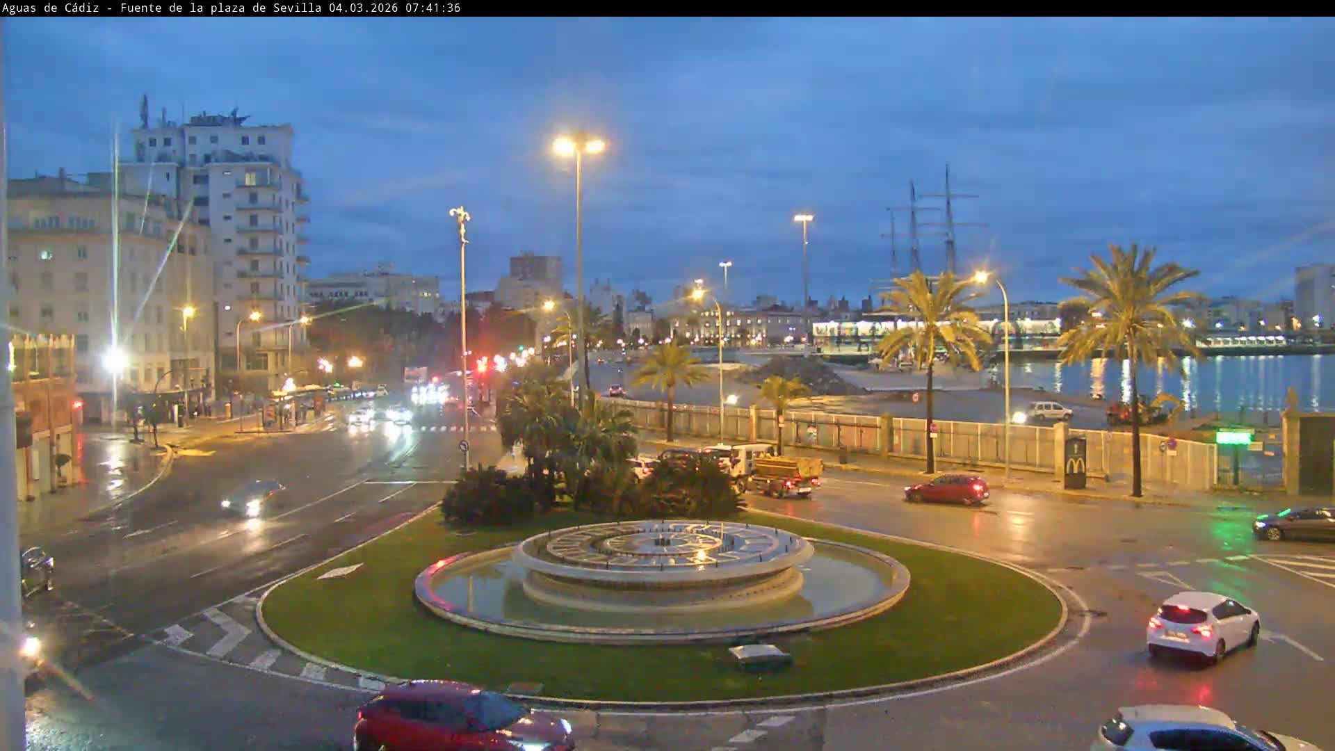 Cadiz, Plaza de Sevilla Fountain  Live Cam -  Cadiz, Andulucia, Spain