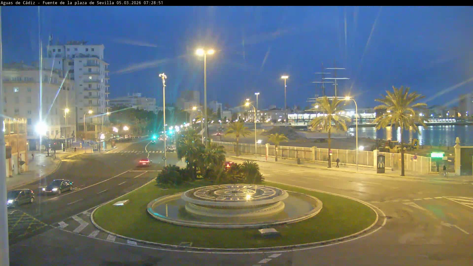 Cadiz, Plaza de Sevilla Fountain  Live Cam -  Cadiz, Andulucia, Spain