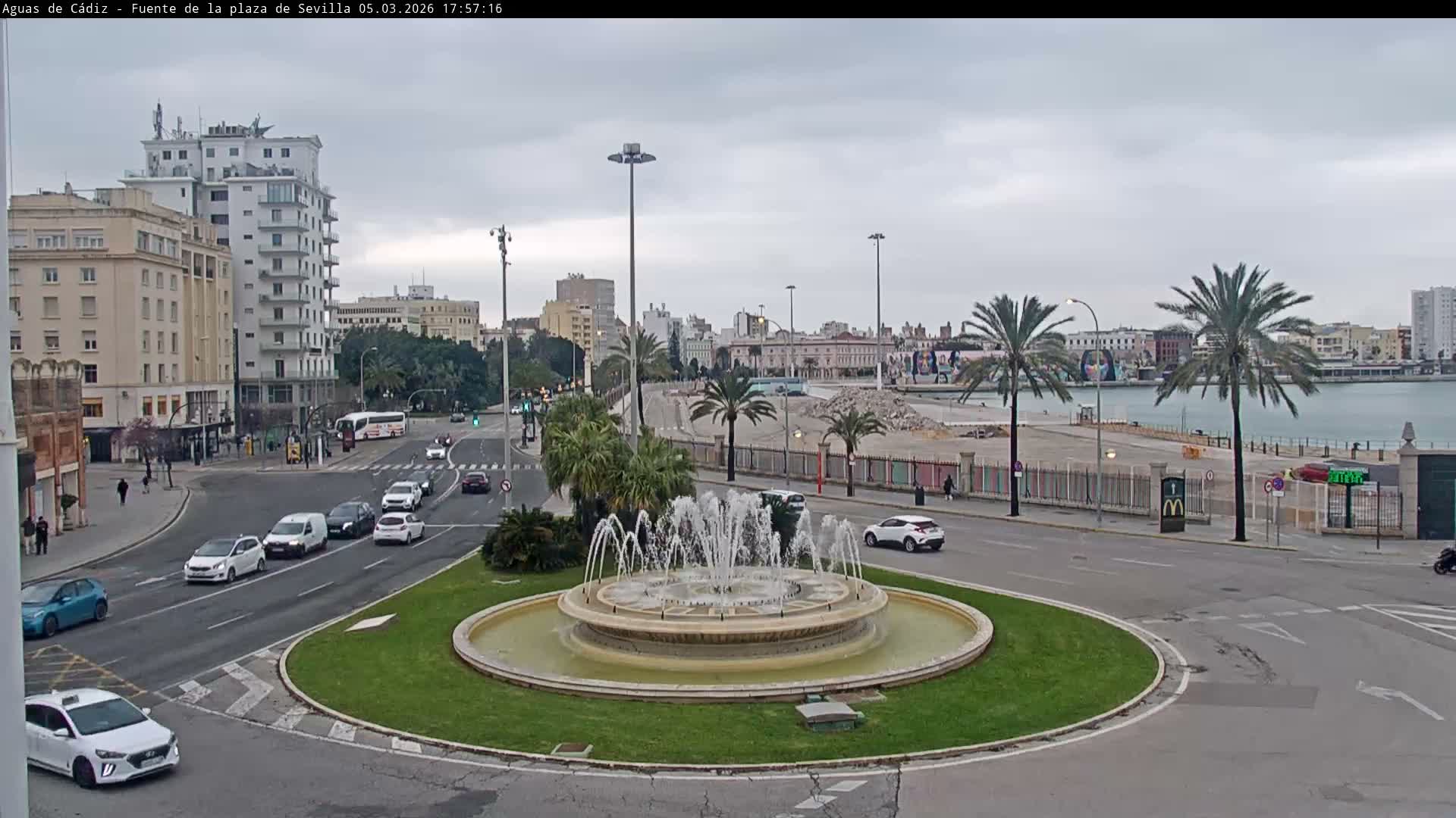 Cadiz, Plaza de Sevilla Fountain  Live Cam -  Cadiz, Andulucia, Spain