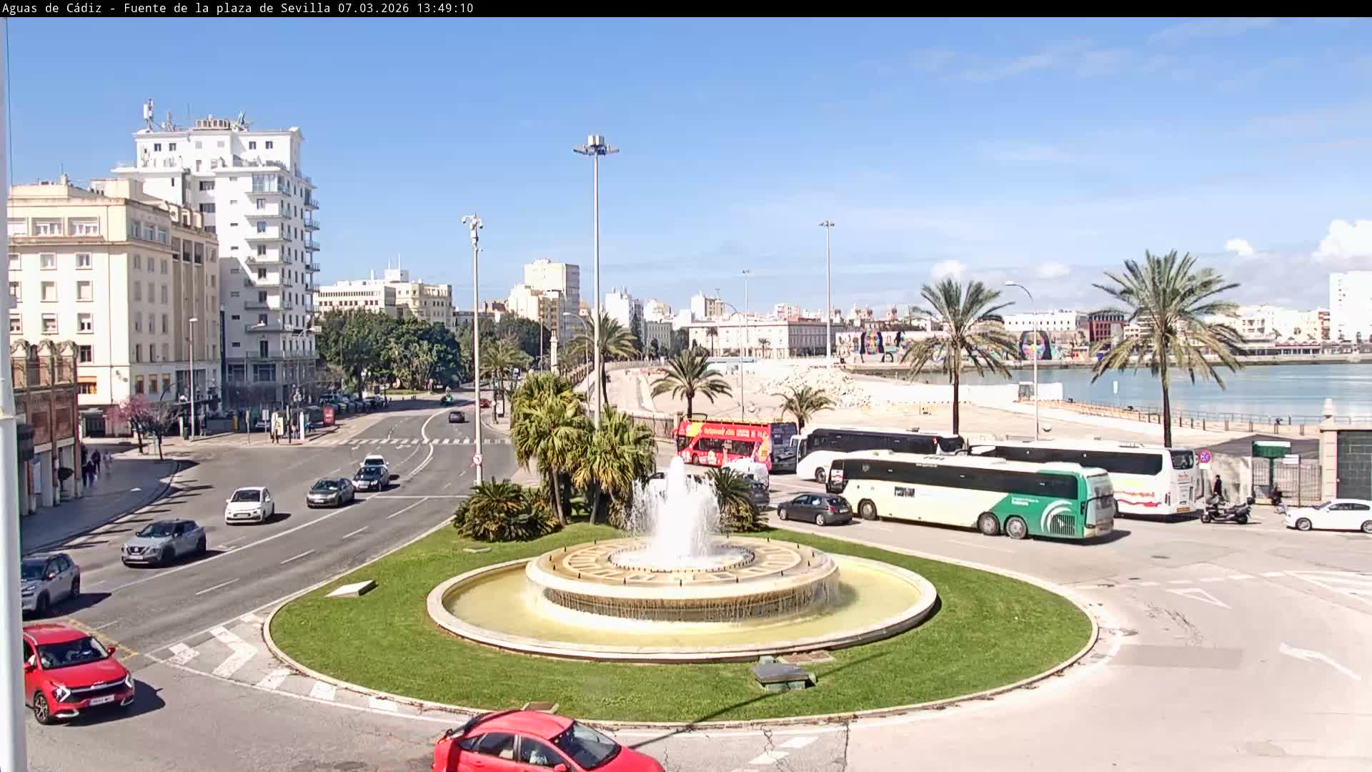 Cadiz, Plaza de Sevilla Fountain  Live Cam -  Cadiz, Andulucia, Spain