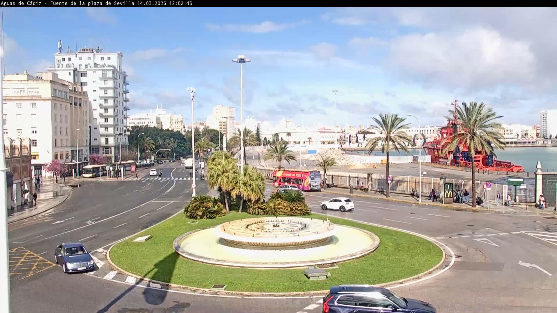 Cadiz, Plaza de Sevilla Fountain  Live Cam -  Cadiz, Andulucia, Spain