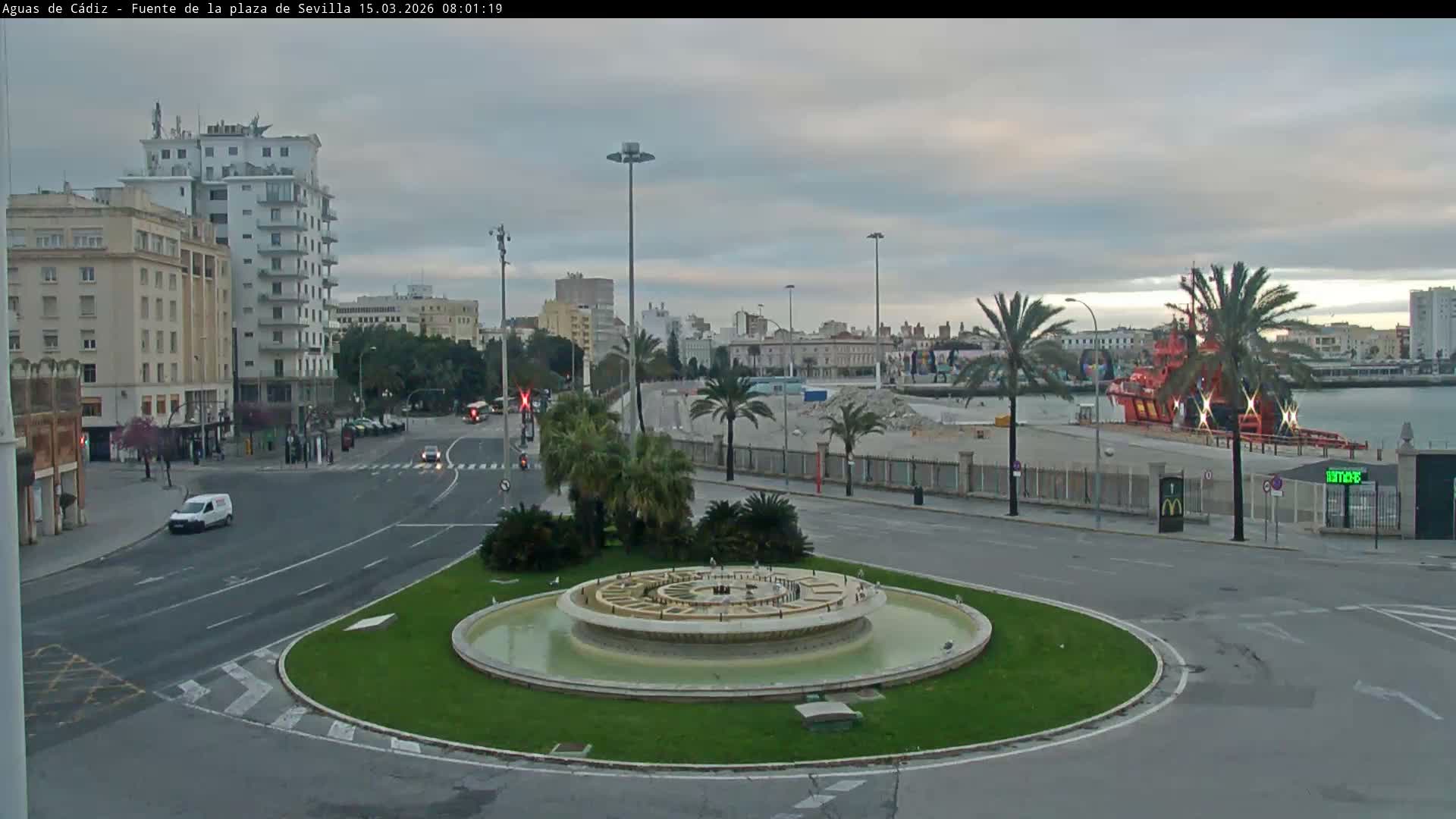 Cadiz, Plaza de Sevilla Fountain  Live Cam -  Cadiz, Andulucia, Spain