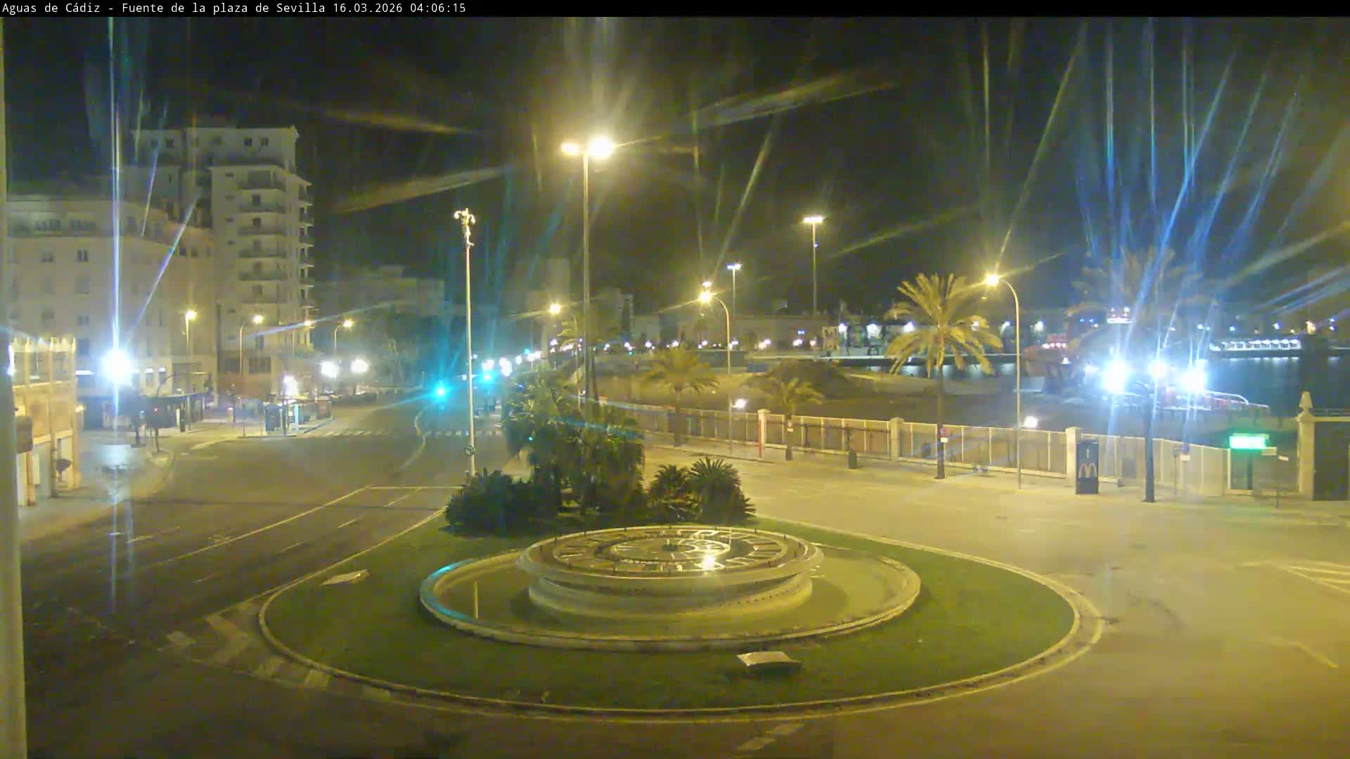 Cadiz, Plaza de Sevilla Fountain  Live Cam -  Cadiz, Andulucia, Spain