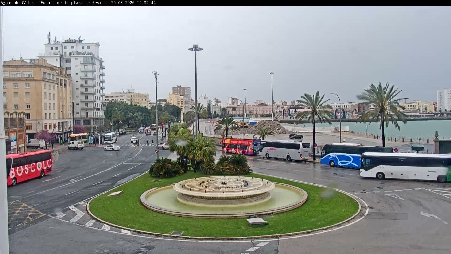 Cadiz, Plaza de Sevilla Fountain  Live Cam -  Cadiz, Andulucia, Spain