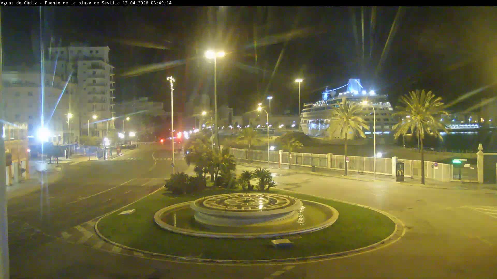 Cadiz, Plaza de Sevilla Fountain  Live Cam -  Cadiz, Andulucia, Spain